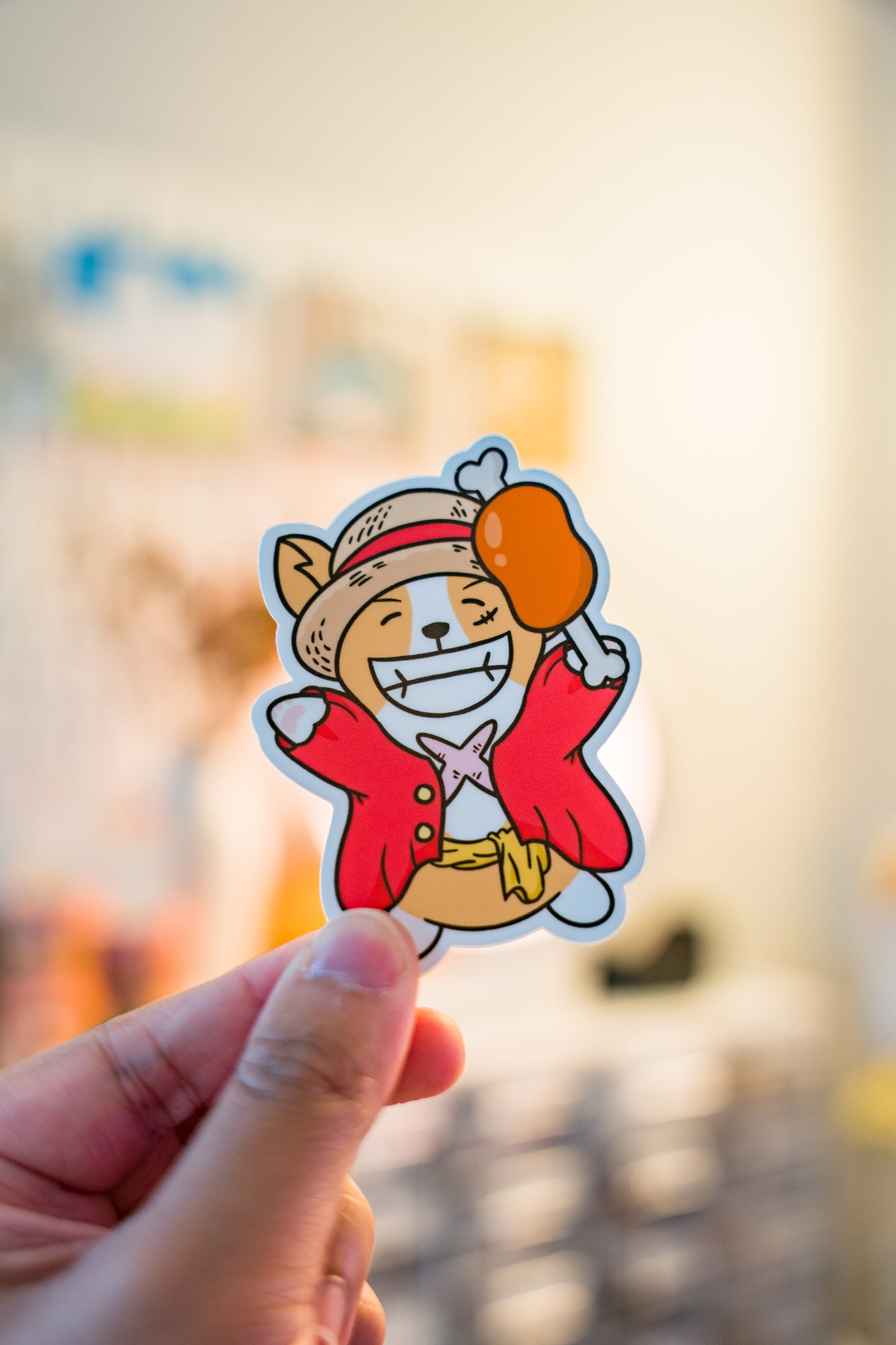 Stretchy Pirate Corgi Vinyl Sticker