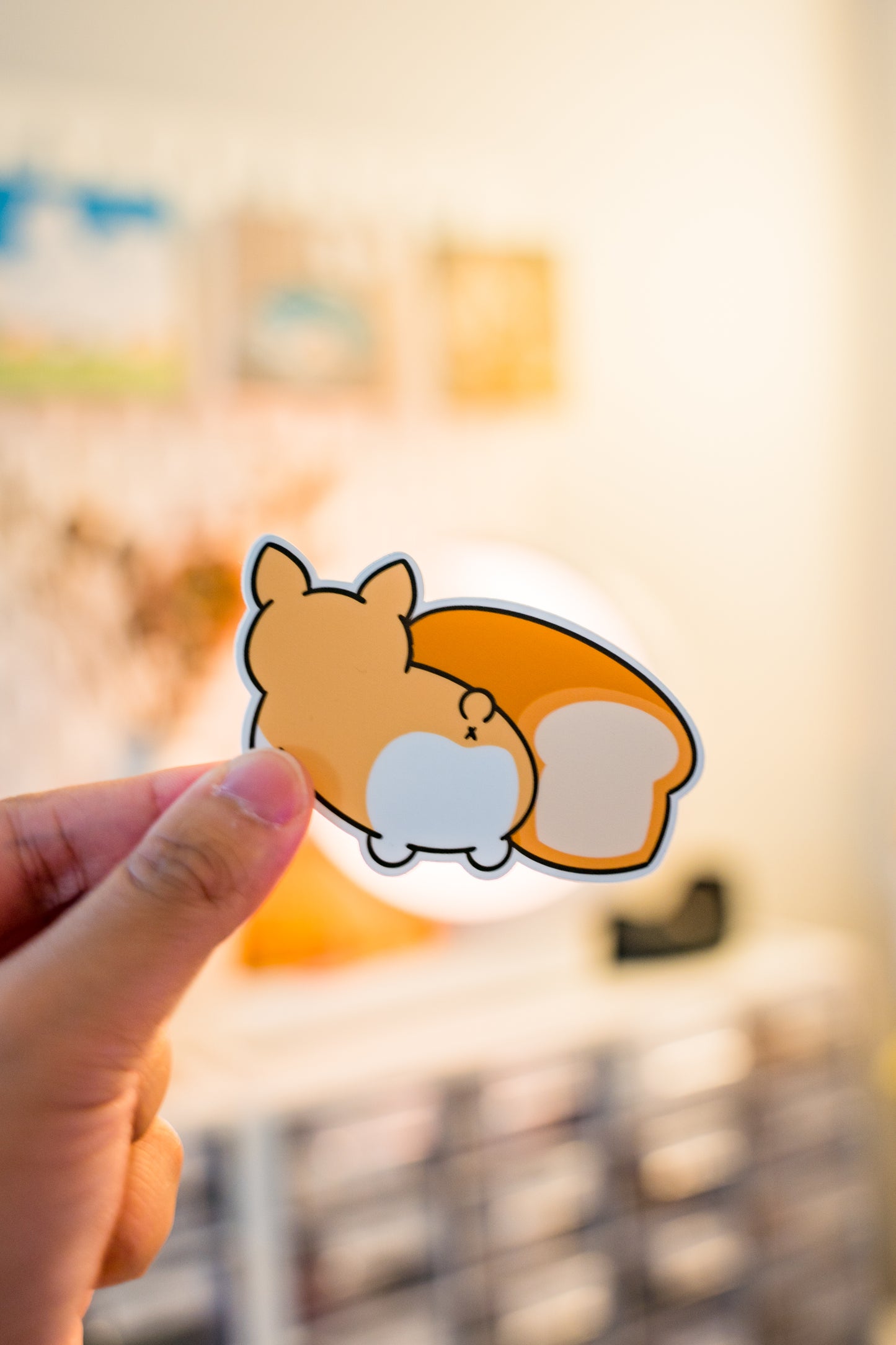 Bread Butt Corgi Vinyl Sticker