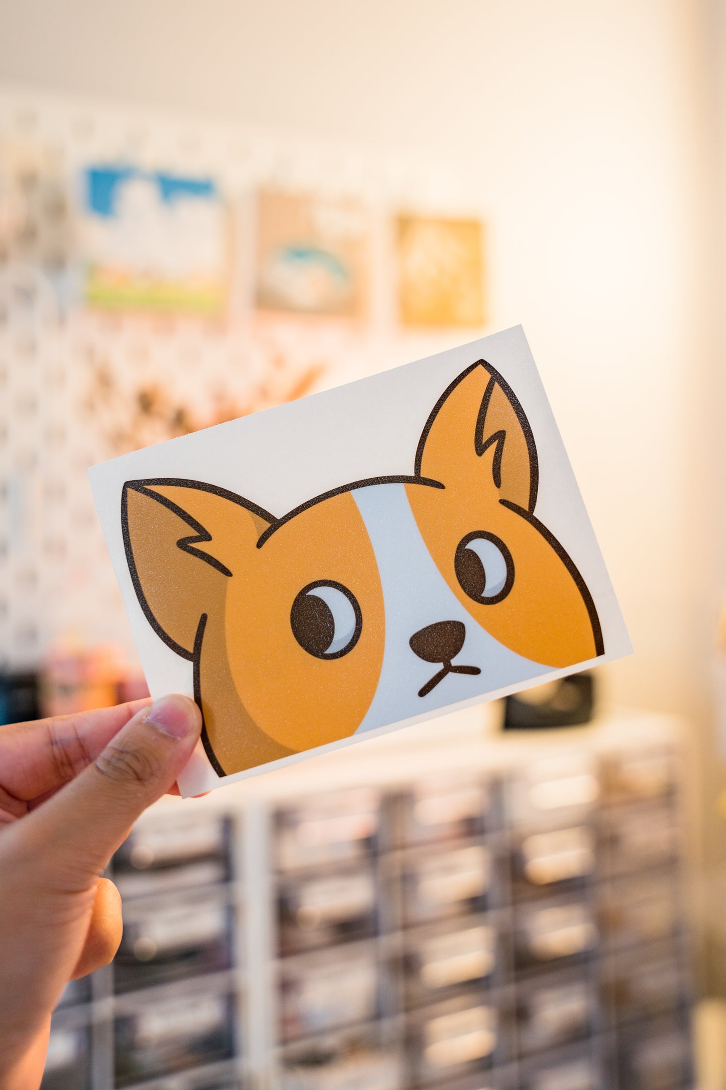 Sassy Side Eye Corgi Peeker Decal Sticker