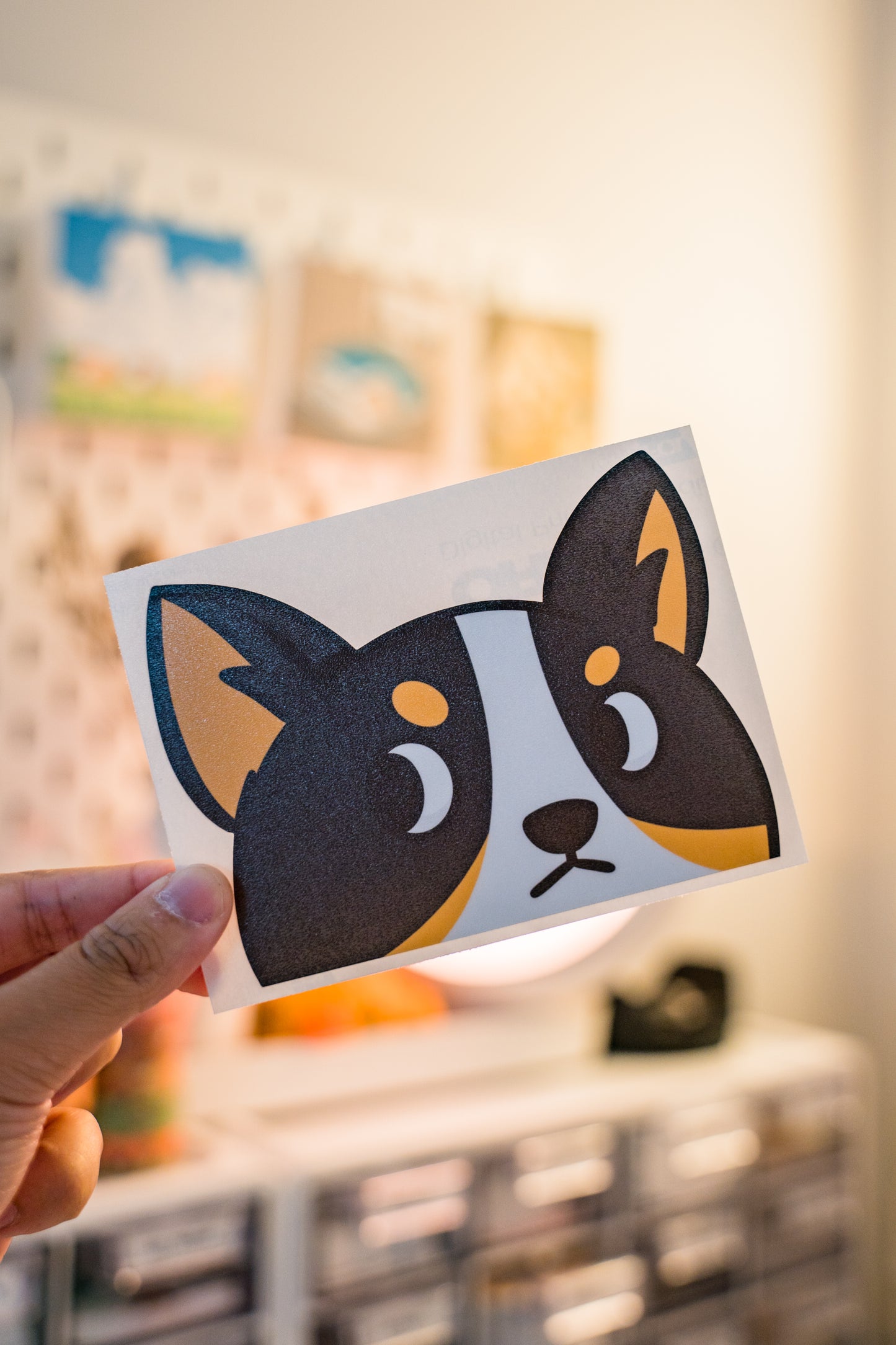 Sassy Side Eye Corgi Peeker Decal Sticker