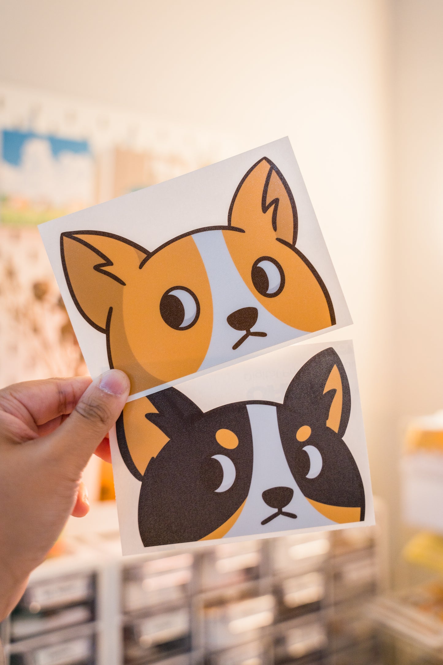 Sassy Side Eye Corgi Peeker Decal Sticker