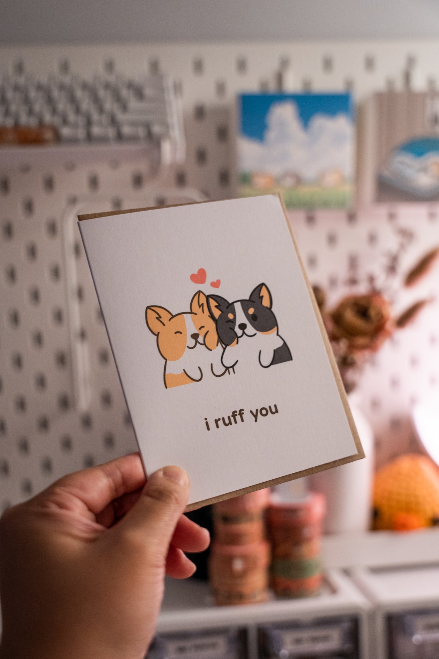 I Ruff You Corgi Love Valentines Punny Greeting Card