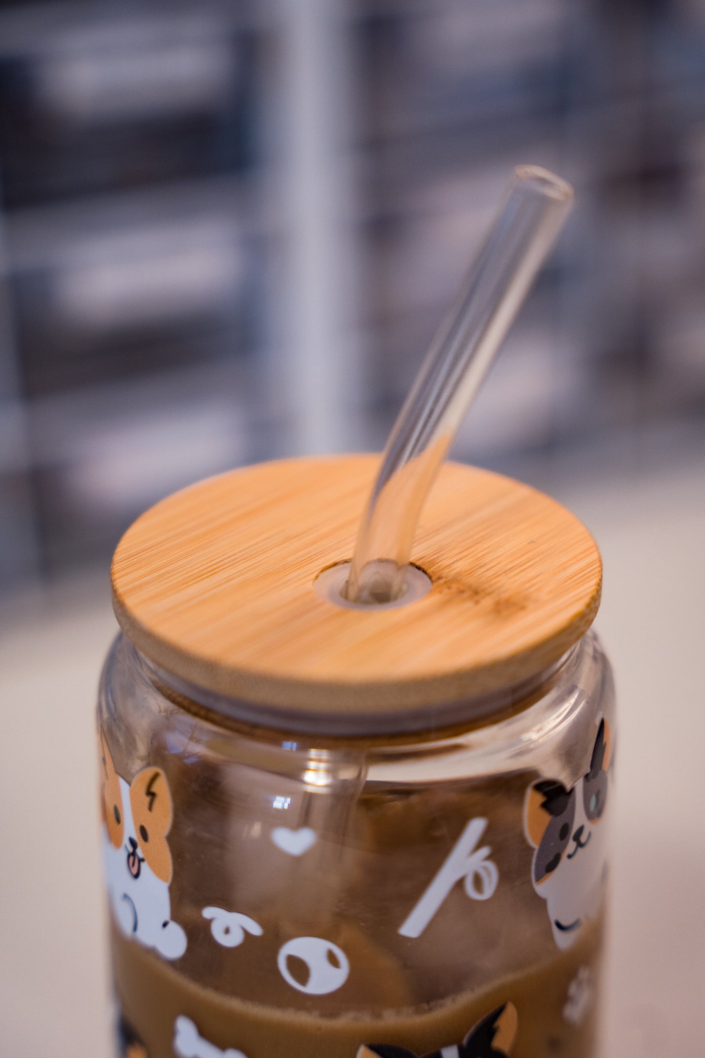 Corgo Cup — Glass Cup with Bamboo Lid and Glass Straw