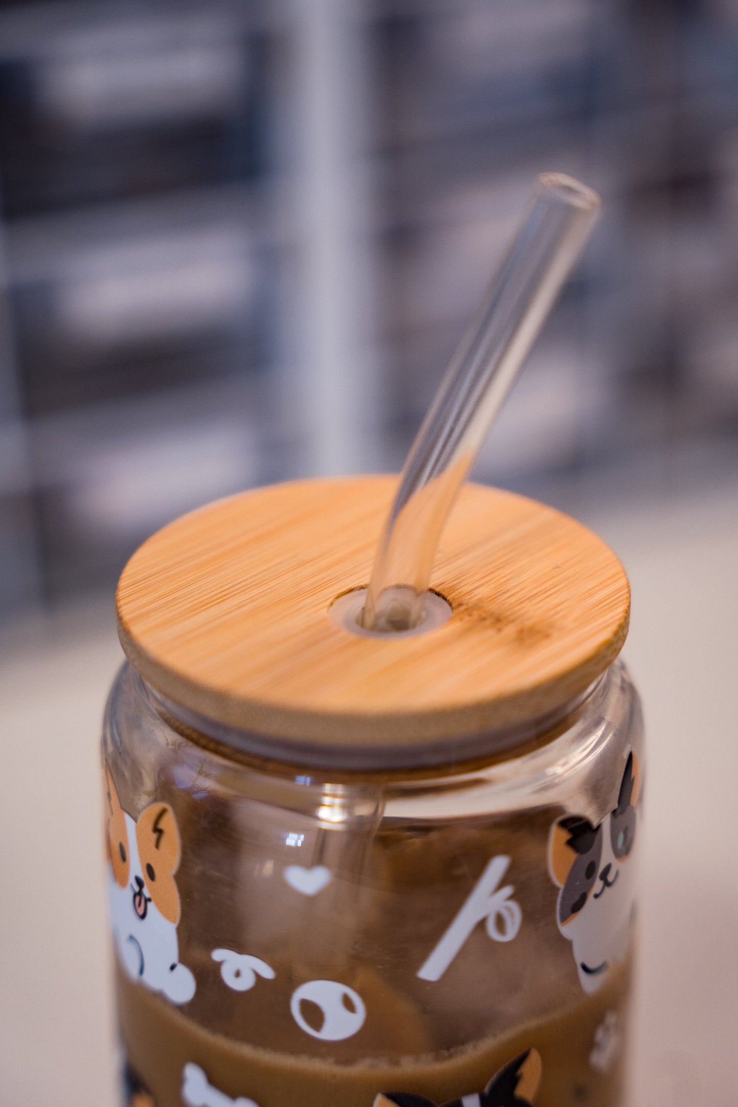 *IMPERFECT* Corgo Cup — Glass Cup with Bamboo Lid and Glass Straw