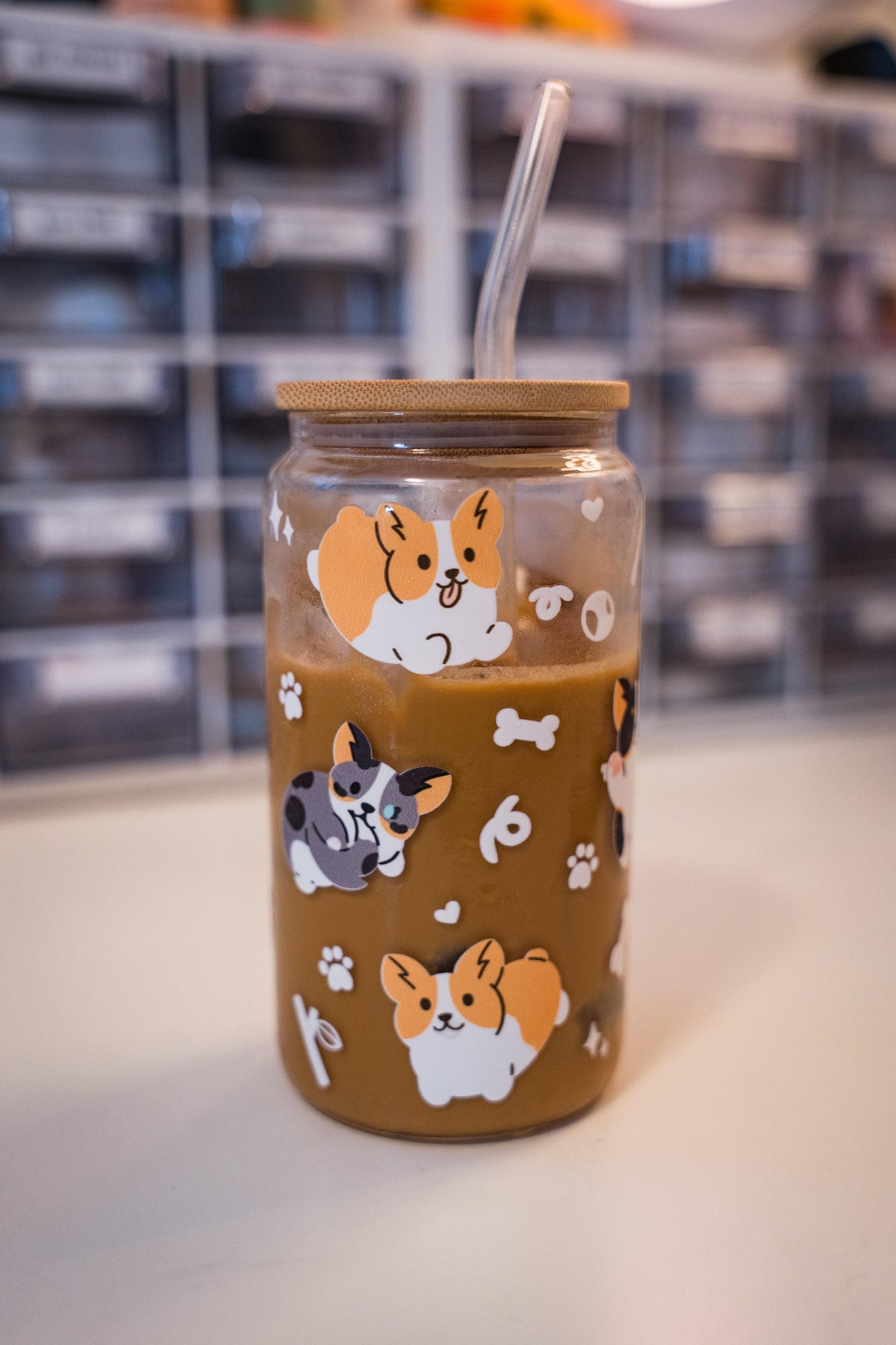 *IMPERFECT* Corgo Cup — Glass Cup with Bamboo Lid and Glass Straw