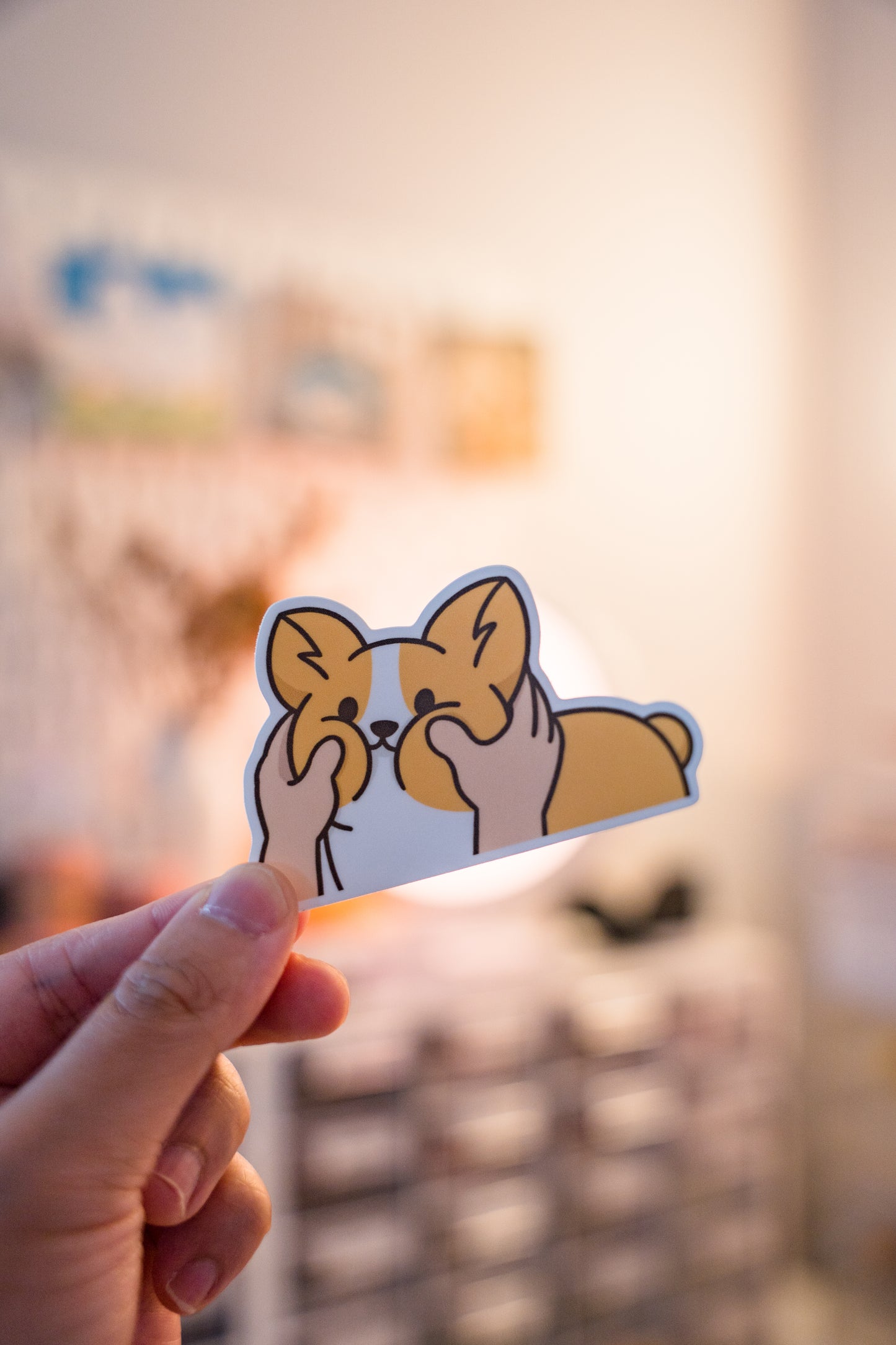 Face Squish Corgi Vinyl Sticker