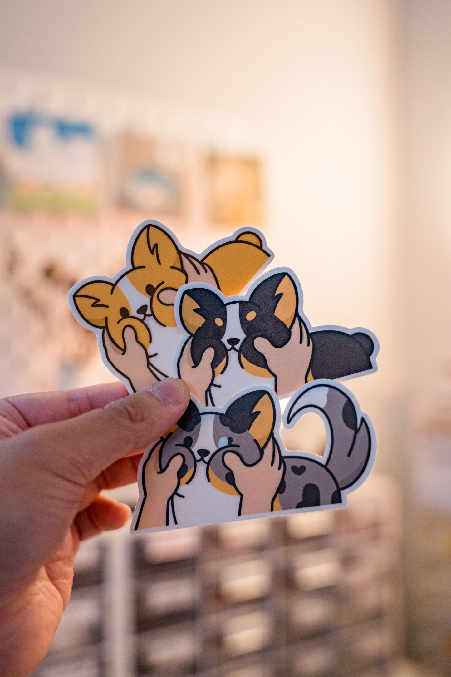 Face Squish Corgi Vinyl Sticker