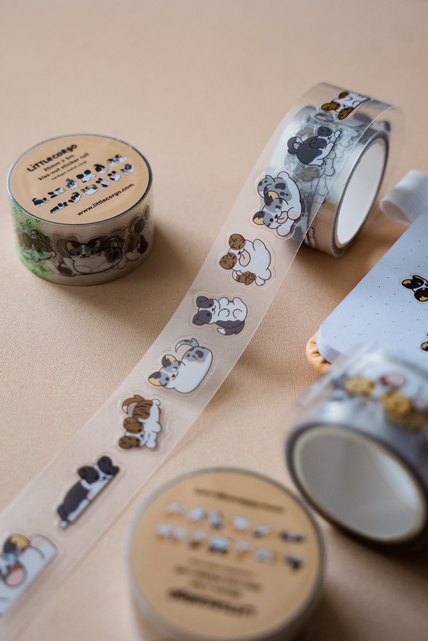 Pembroke/Cardigan Welsh Corgis Transparent Sticker Roll