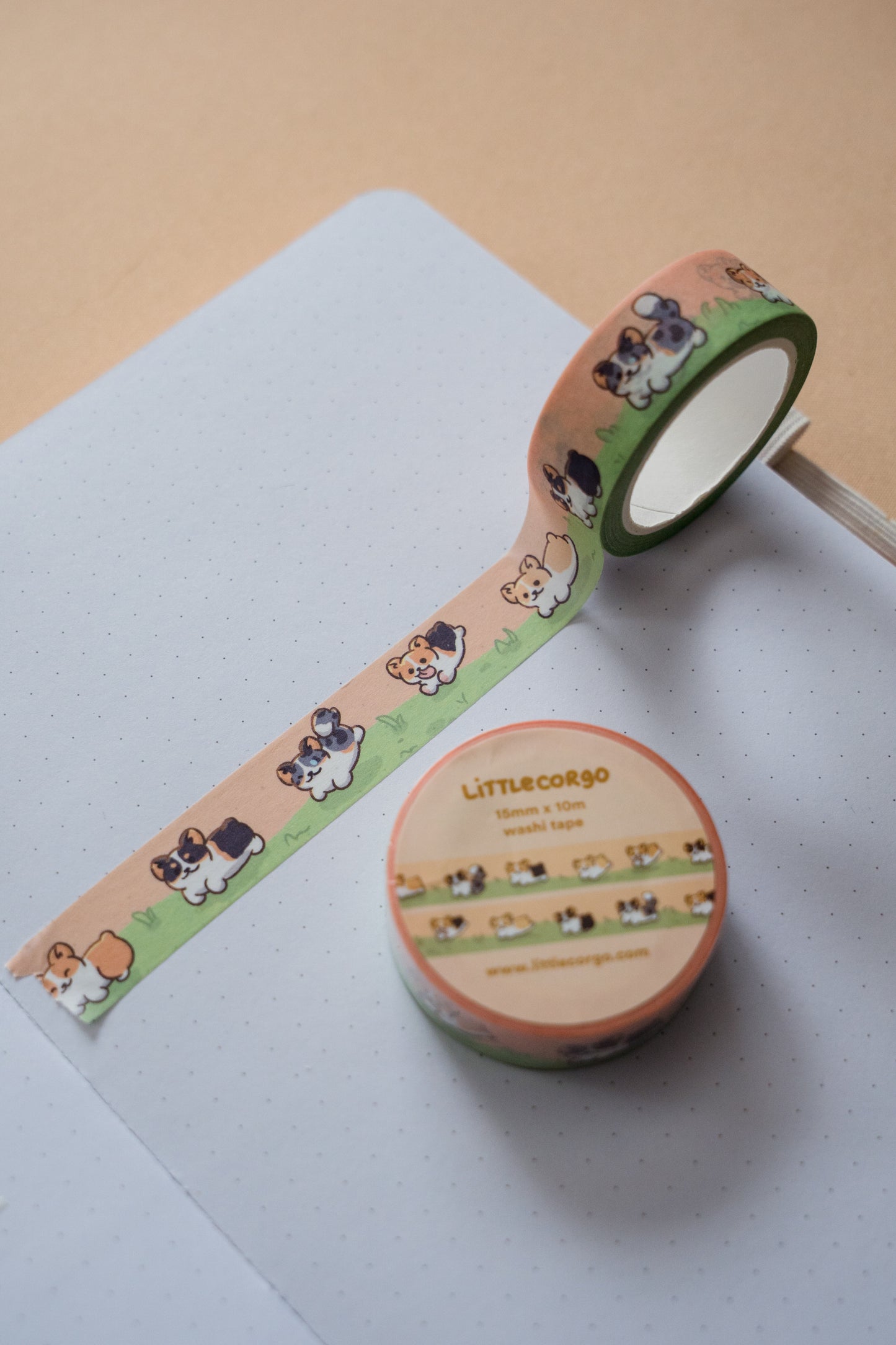 Corgis Sunset Frolicking 2026 Washi Tape