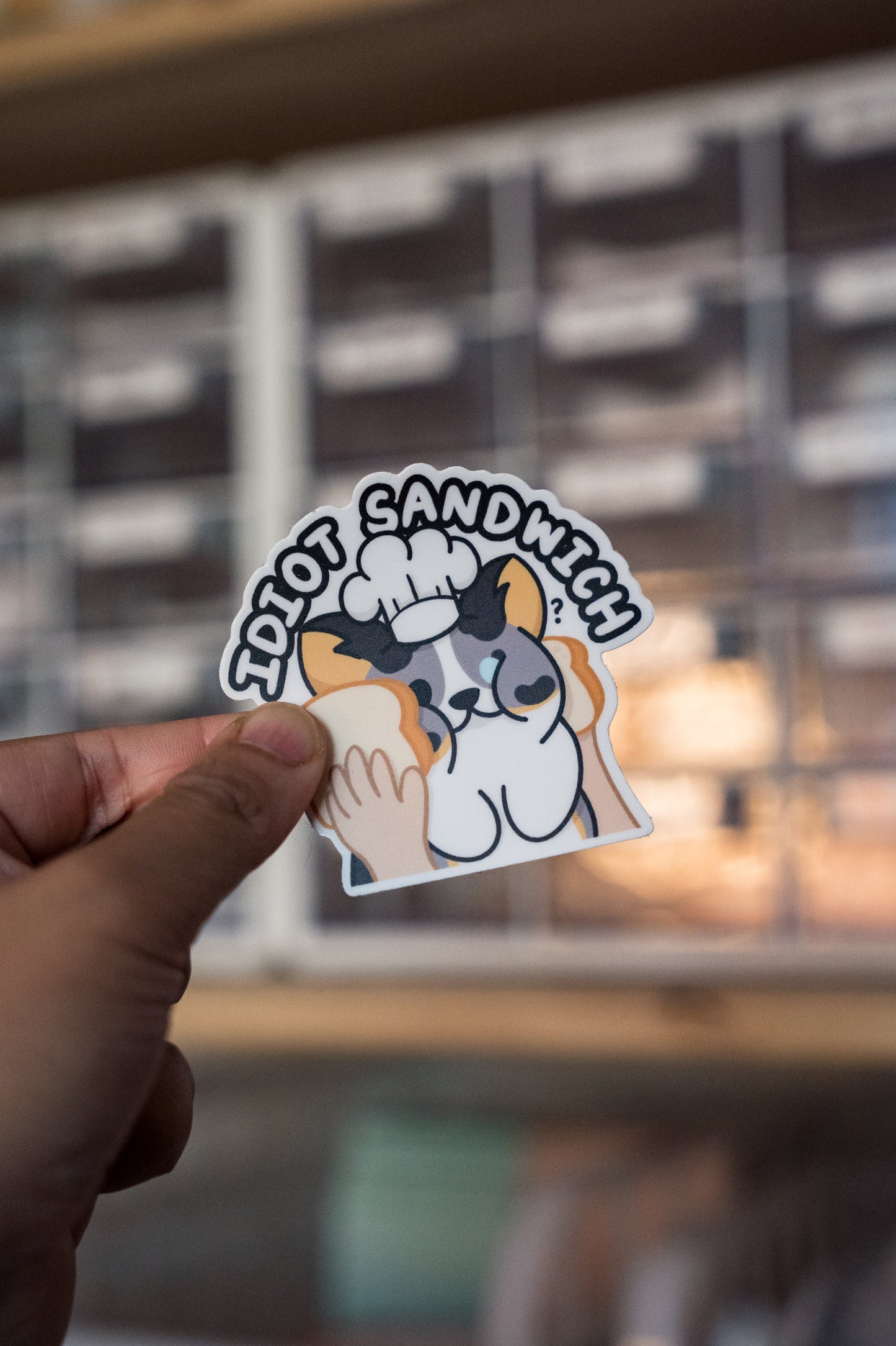 Idiot Sandwich Corgi Vinyl Sticker