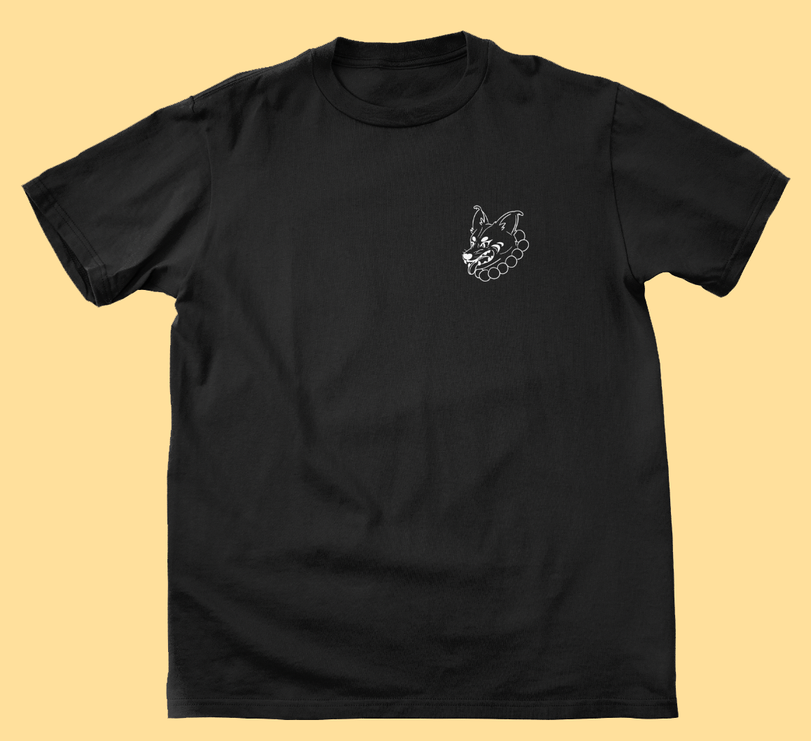 Inugami Corgi Japanese Dog God Cotton Black T-Shirt