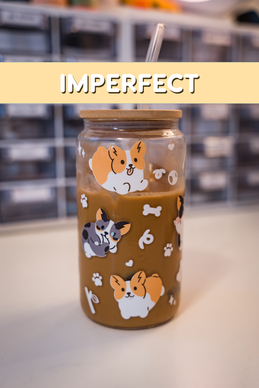 *IMPERFECT* Corgo Cup — Glass Cup with Bamboo Lid and Glass Straw