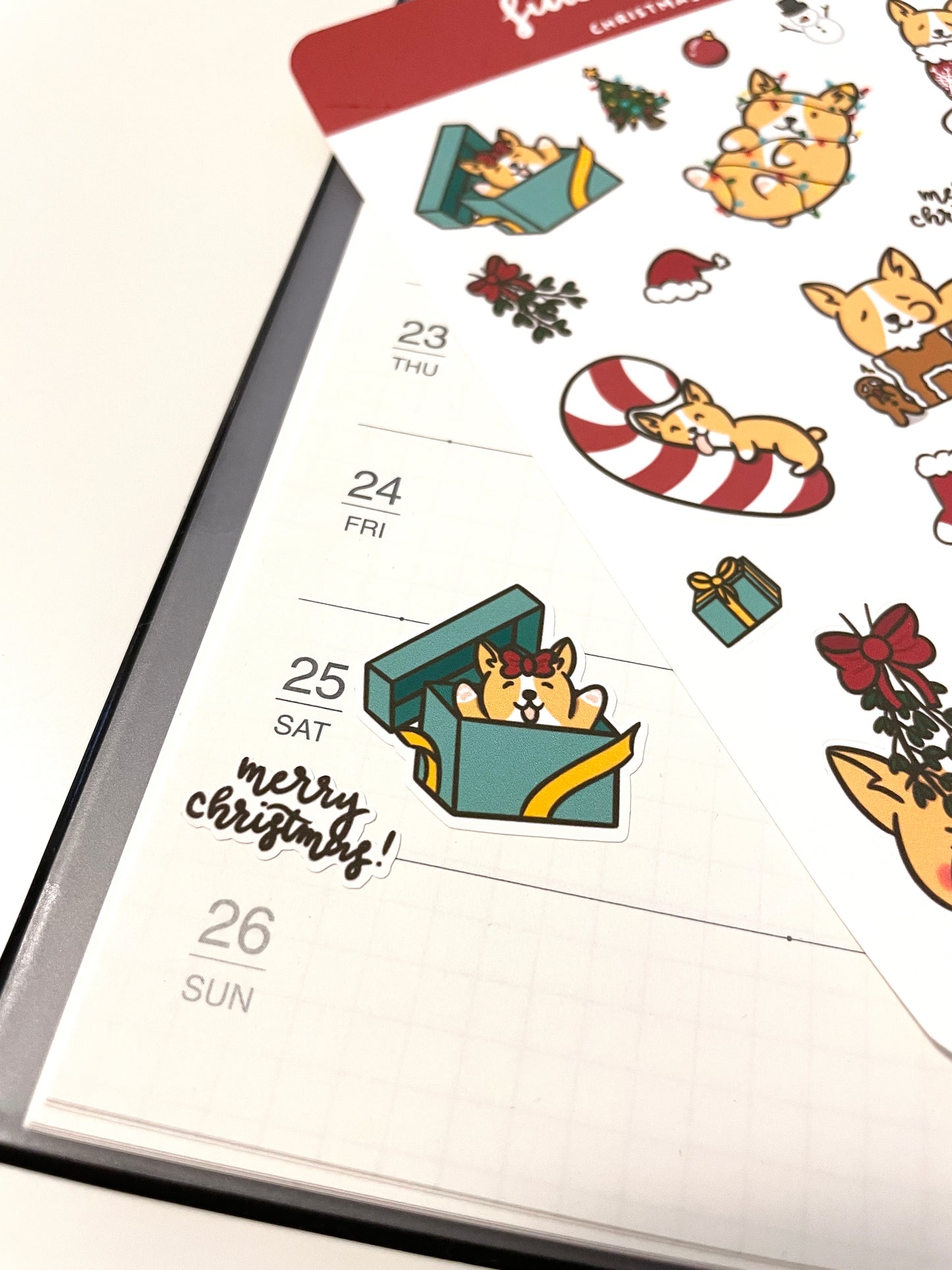 Christmas Corgi Sticker Sheet