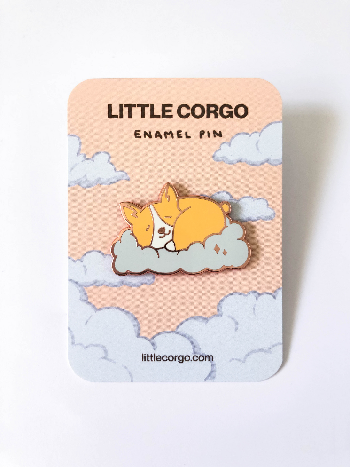 Corgi Napping Cloud Hard Enamel Pin