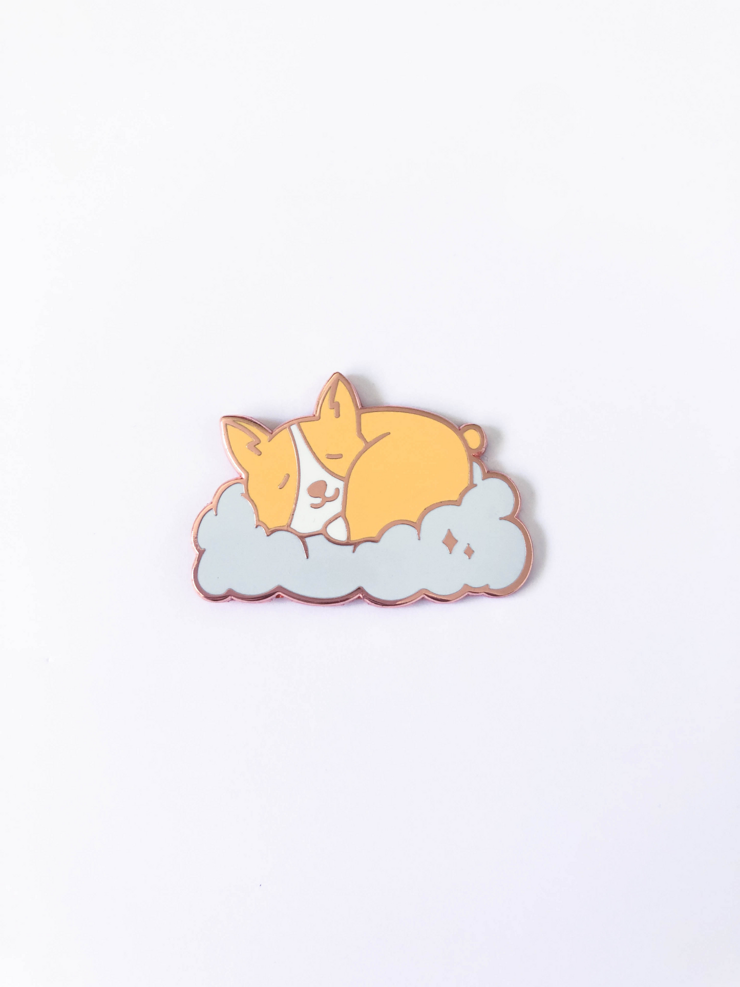Corgi Napping Cloud Hard Enamel Pin