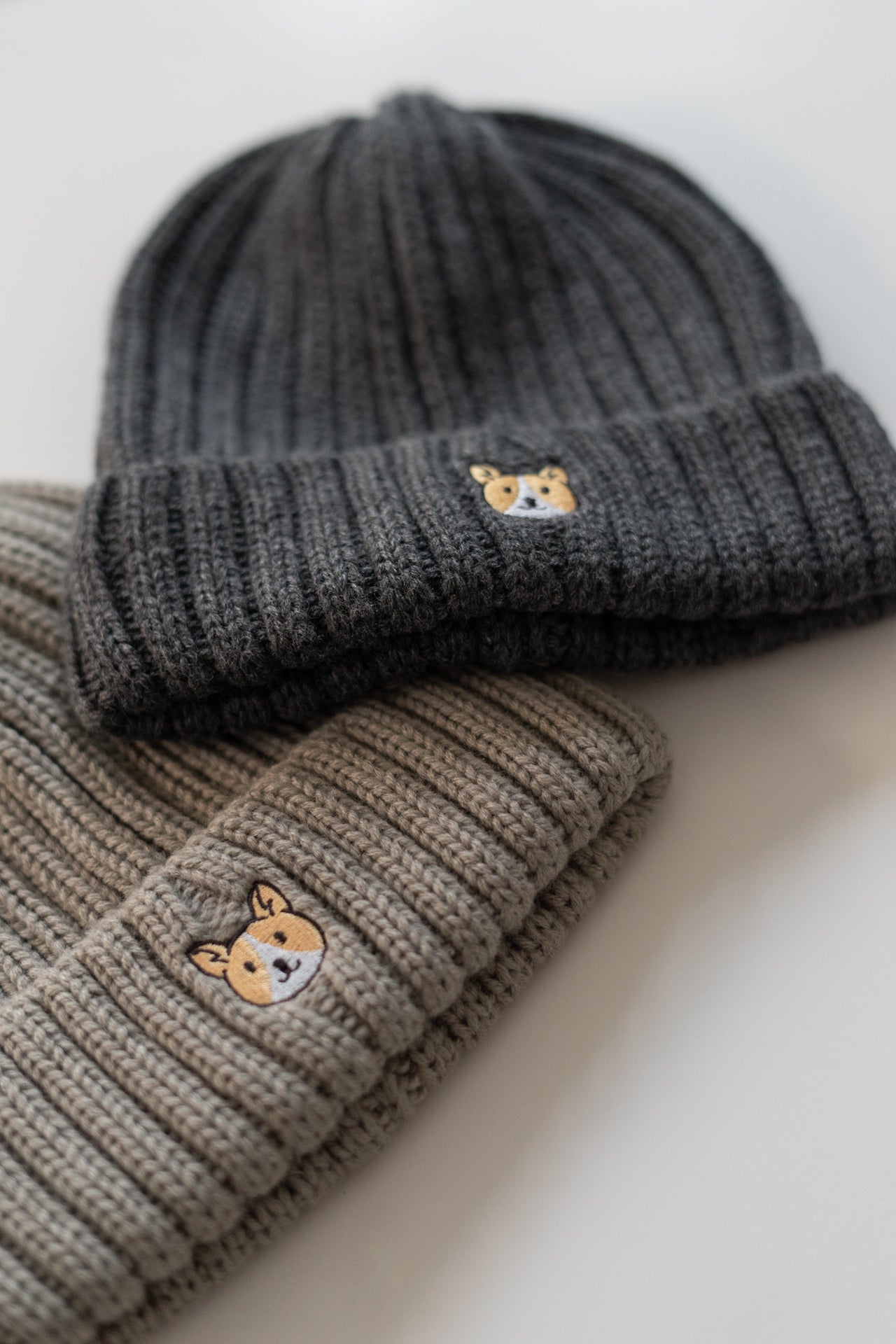 Embroidered Ribbed Knit Acrylic Wool Beanie Hat