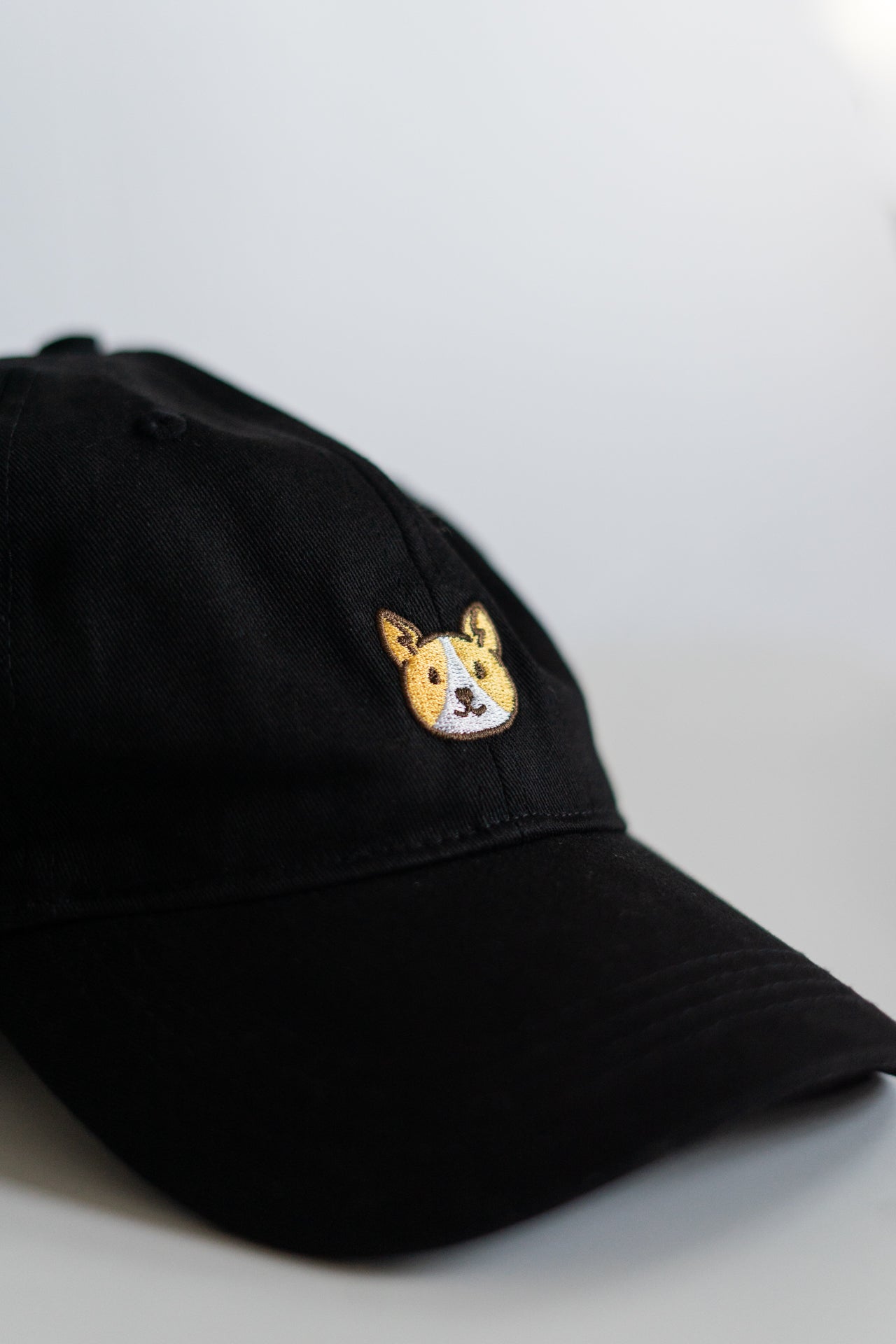 Embroidered Corgi Cotton Baseball Dad Hat