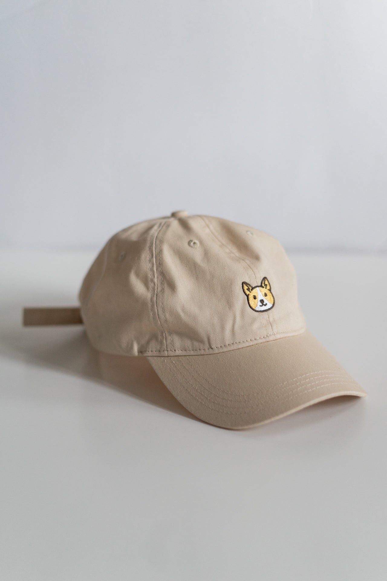 Embroidered Corgi Cotton Baseball Dad Hat