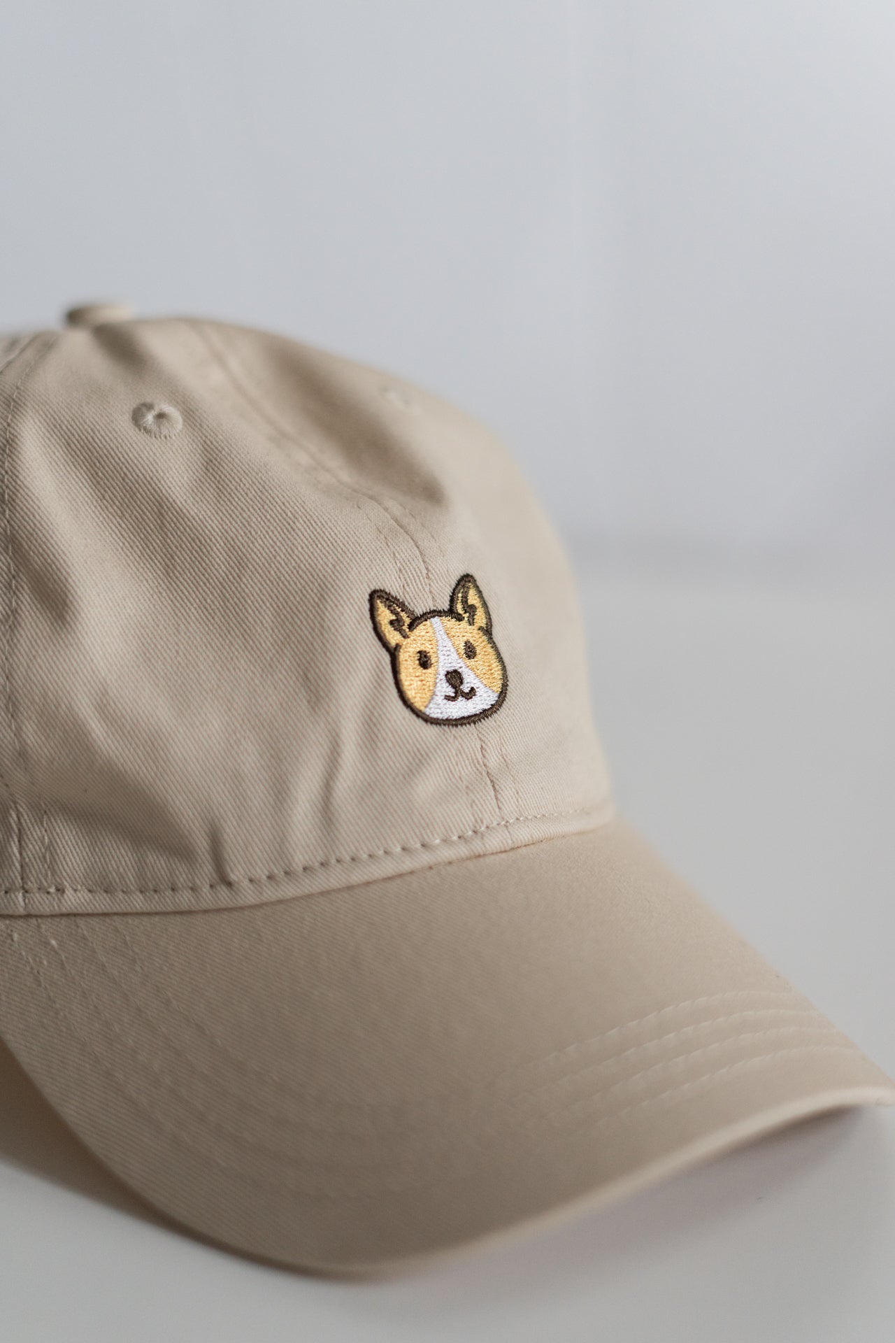 Embroidered Corgi Cotton Baseball Dad Hat