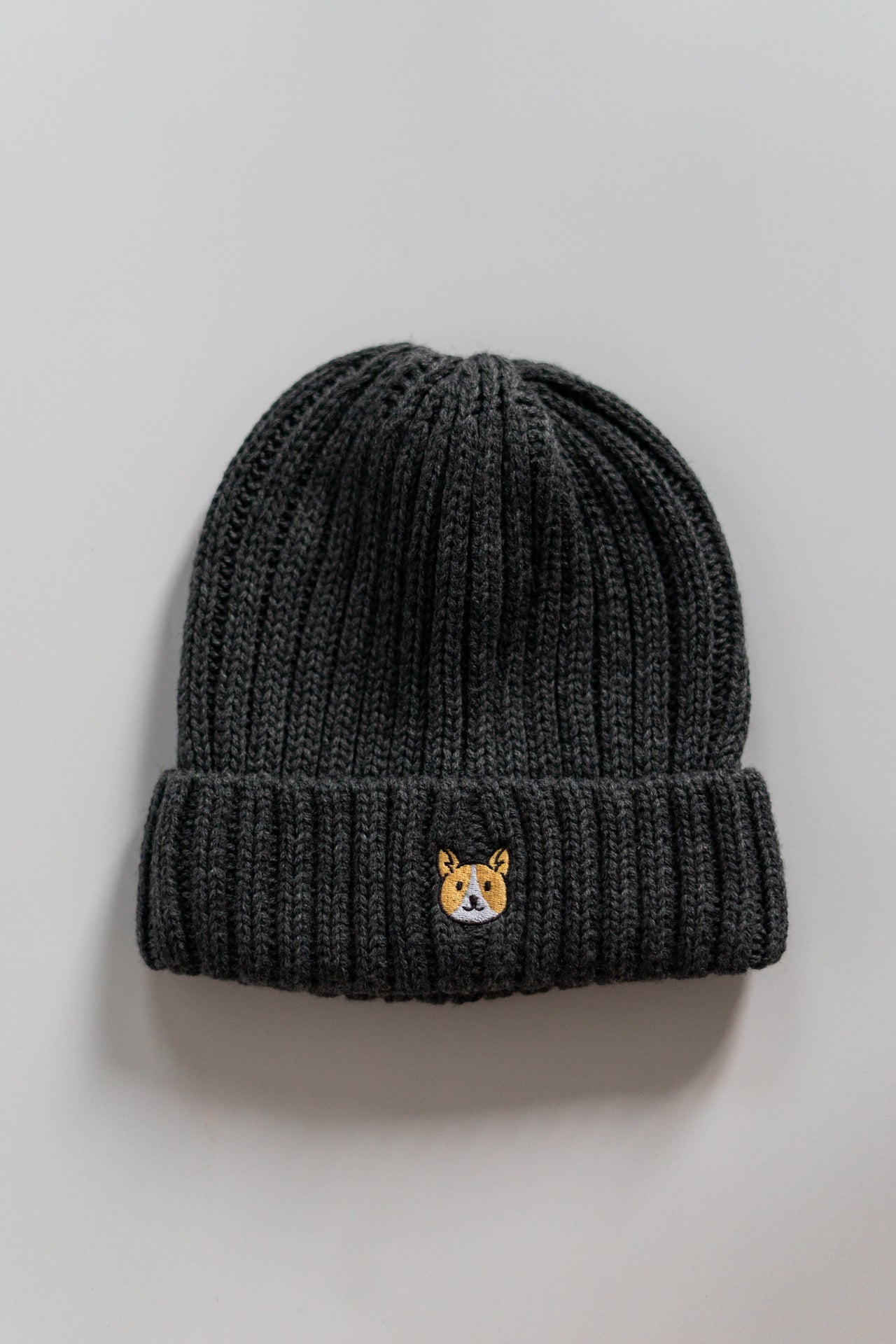 Embroidered Ribbed Knit Acrylic Wool Beanie Hat