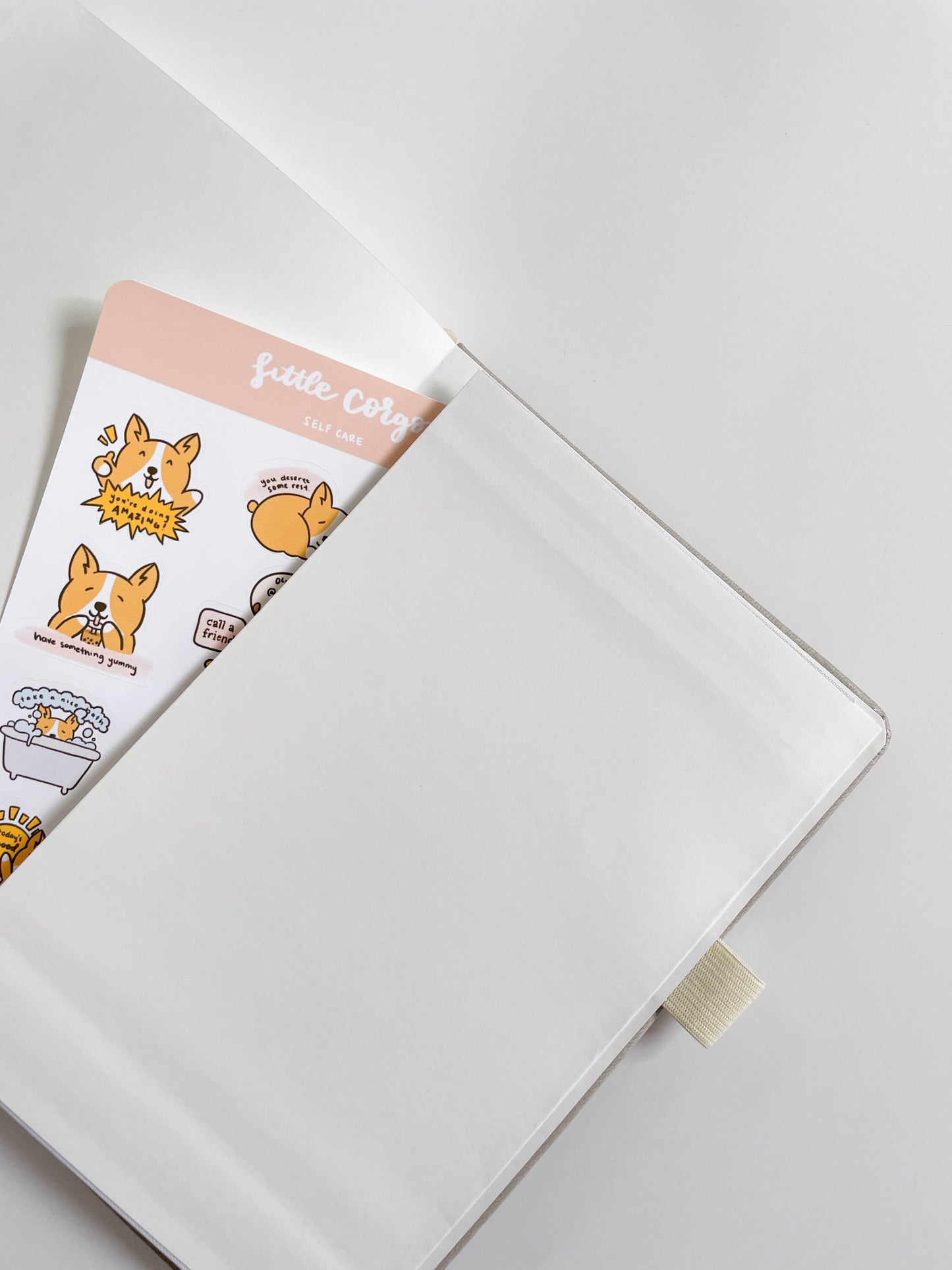 Ivory Dotted A5 Corgi Bullet Journal Notebook with 160GSM Paper