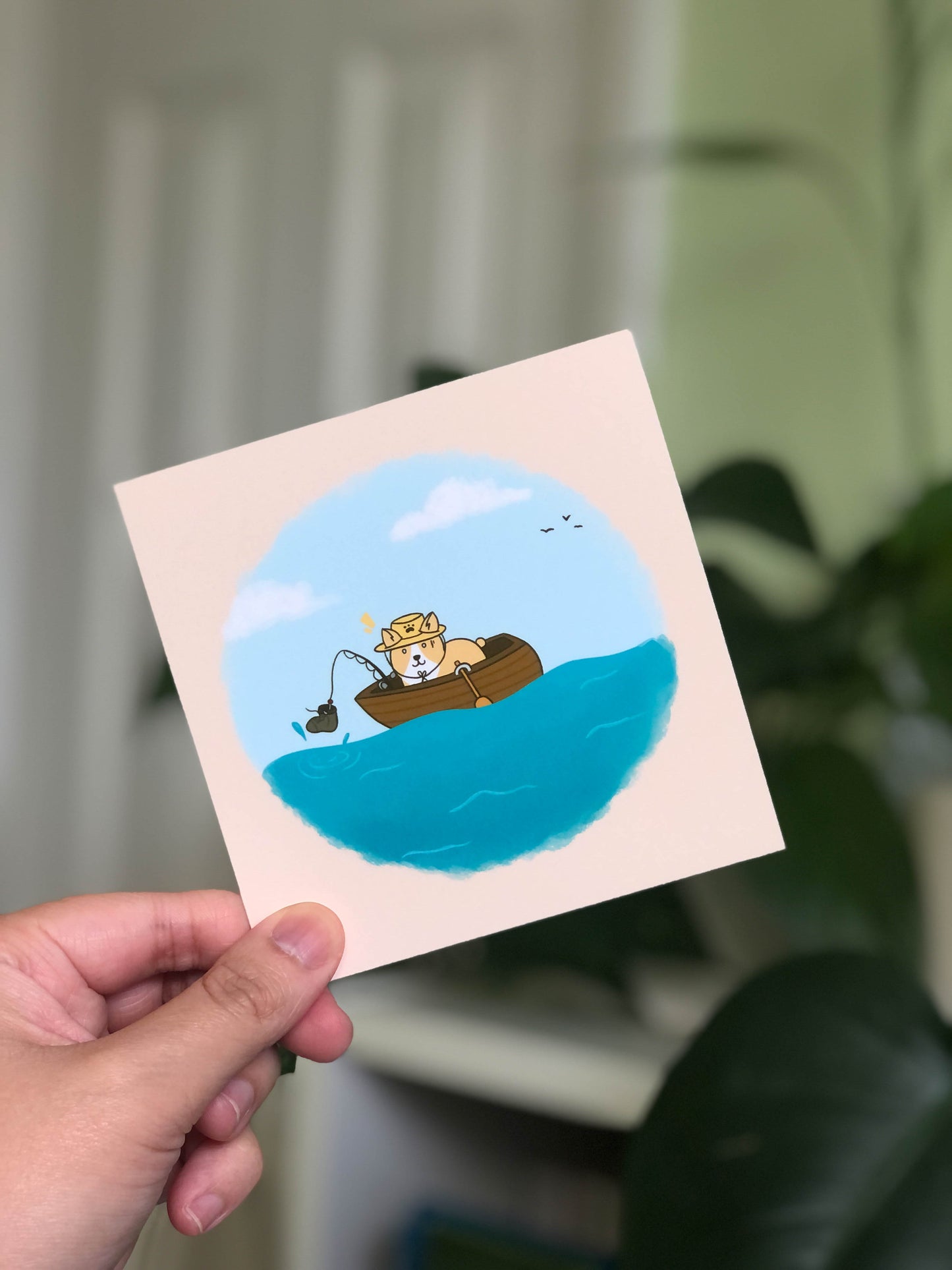 Mango Goes Fishing Art Print