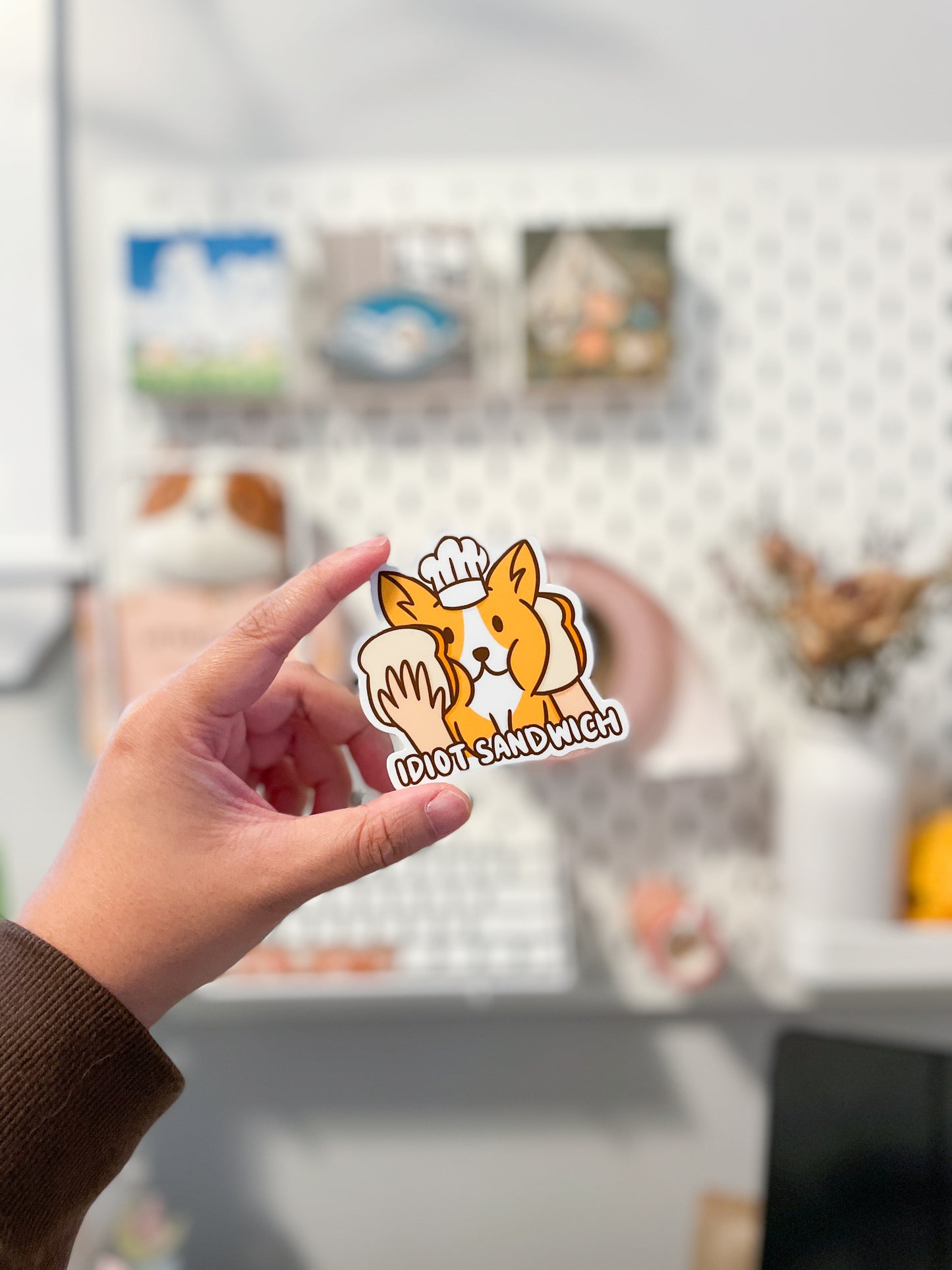 Idiot Sandwich Corgi Vinyl Sticker