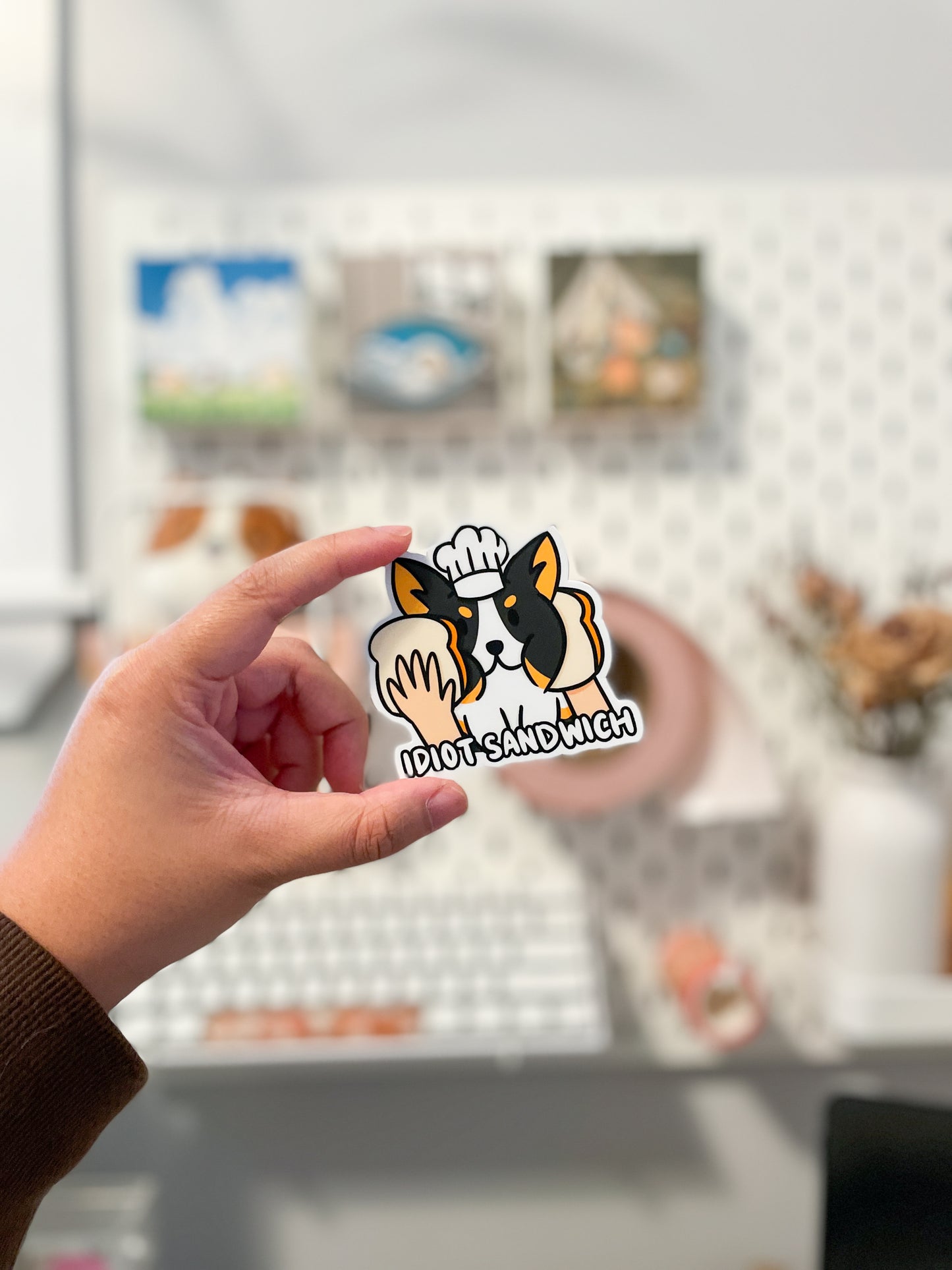 Idiot Sandwich Corgi Vinyl Sticker