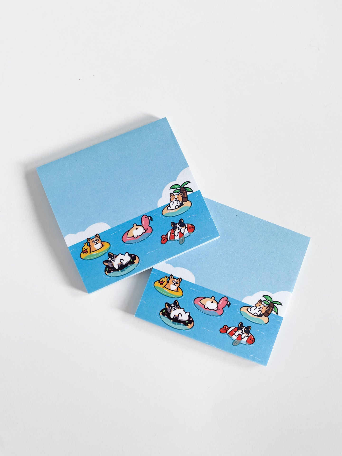 Corgi Beach Day Sticky Notes