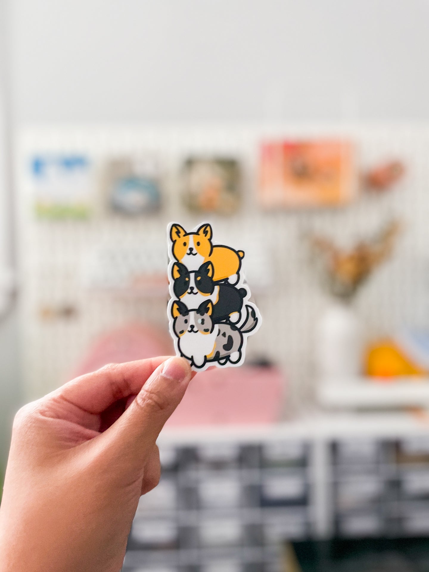 Corgi Stack Vinyl Sticker