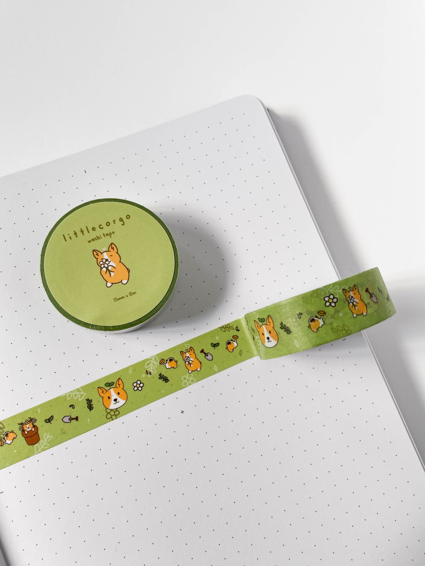 Gardening Days Plant Corgi Washi Tape