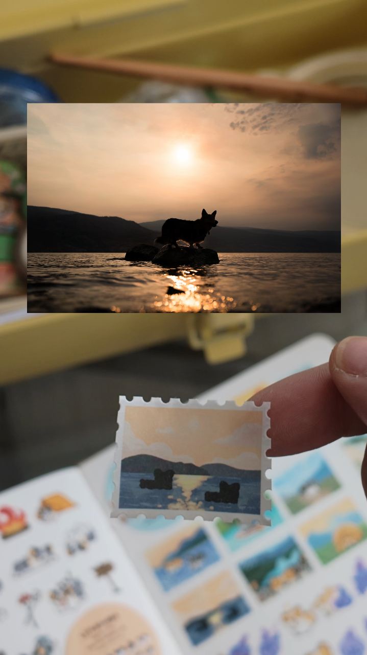 Adventure Corgis Stamp Washi Tape