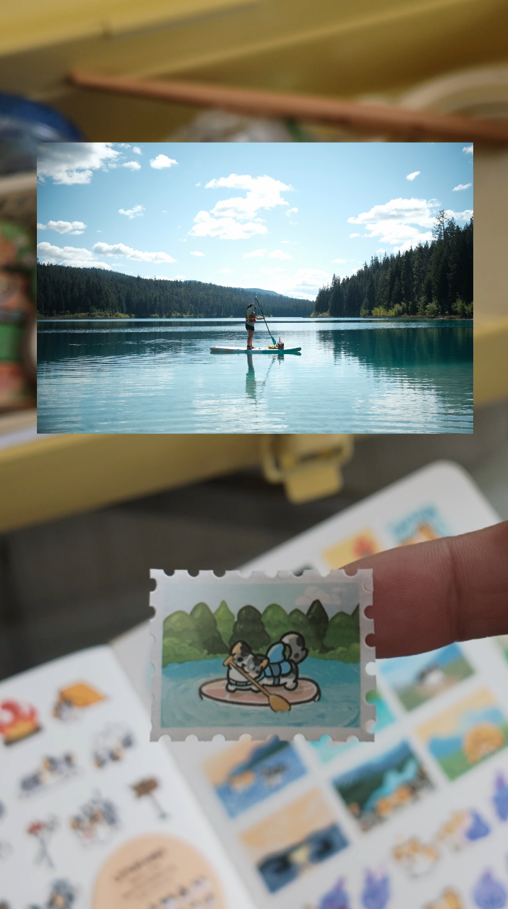 Adventure Corgis Stamp Washi Tape