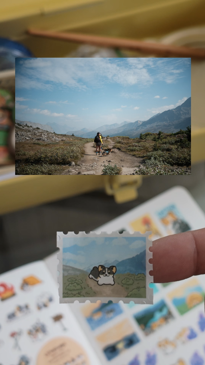 Adventure Corgis Stamp Washi Tape