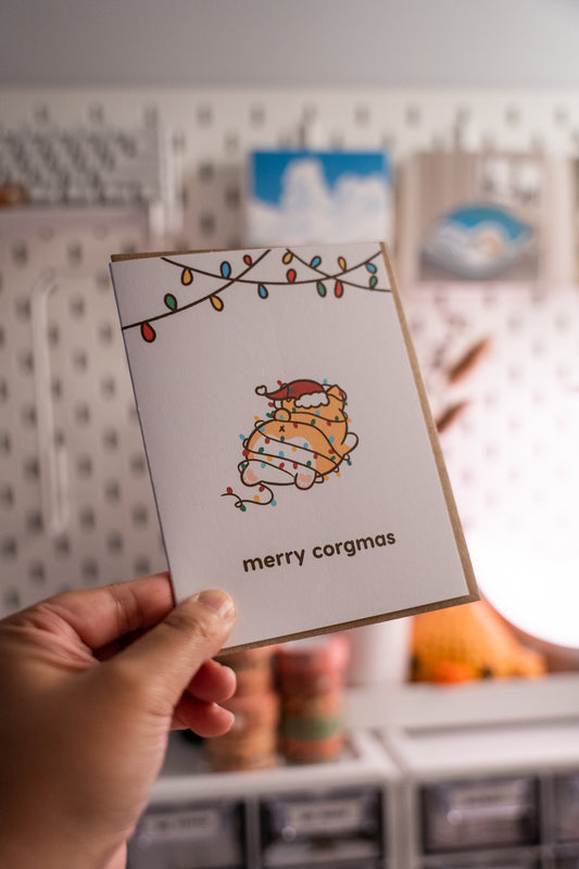 Merry Corgmas Corgi Christmas Holidays Punny Greeting Card