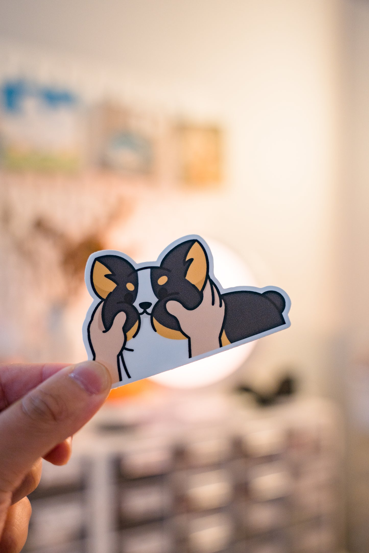 Face Squish Corgi Vinyl Sticker