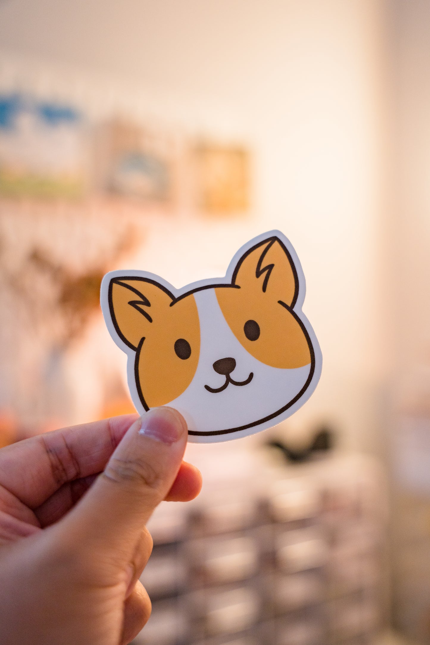 Corgi Face Vinyl Sticker