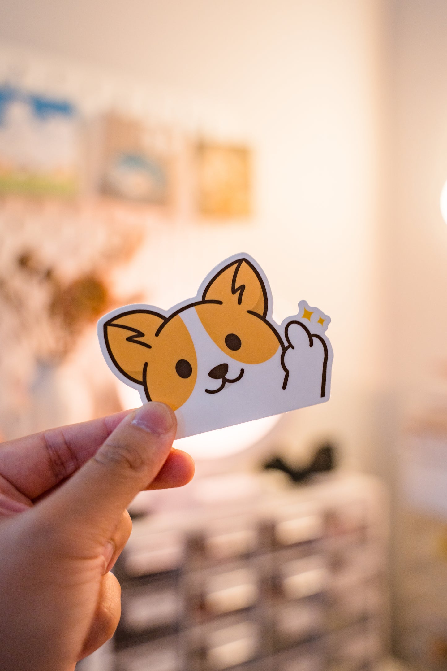 Furk You Middle Finger Corgi Vinyl Sticker