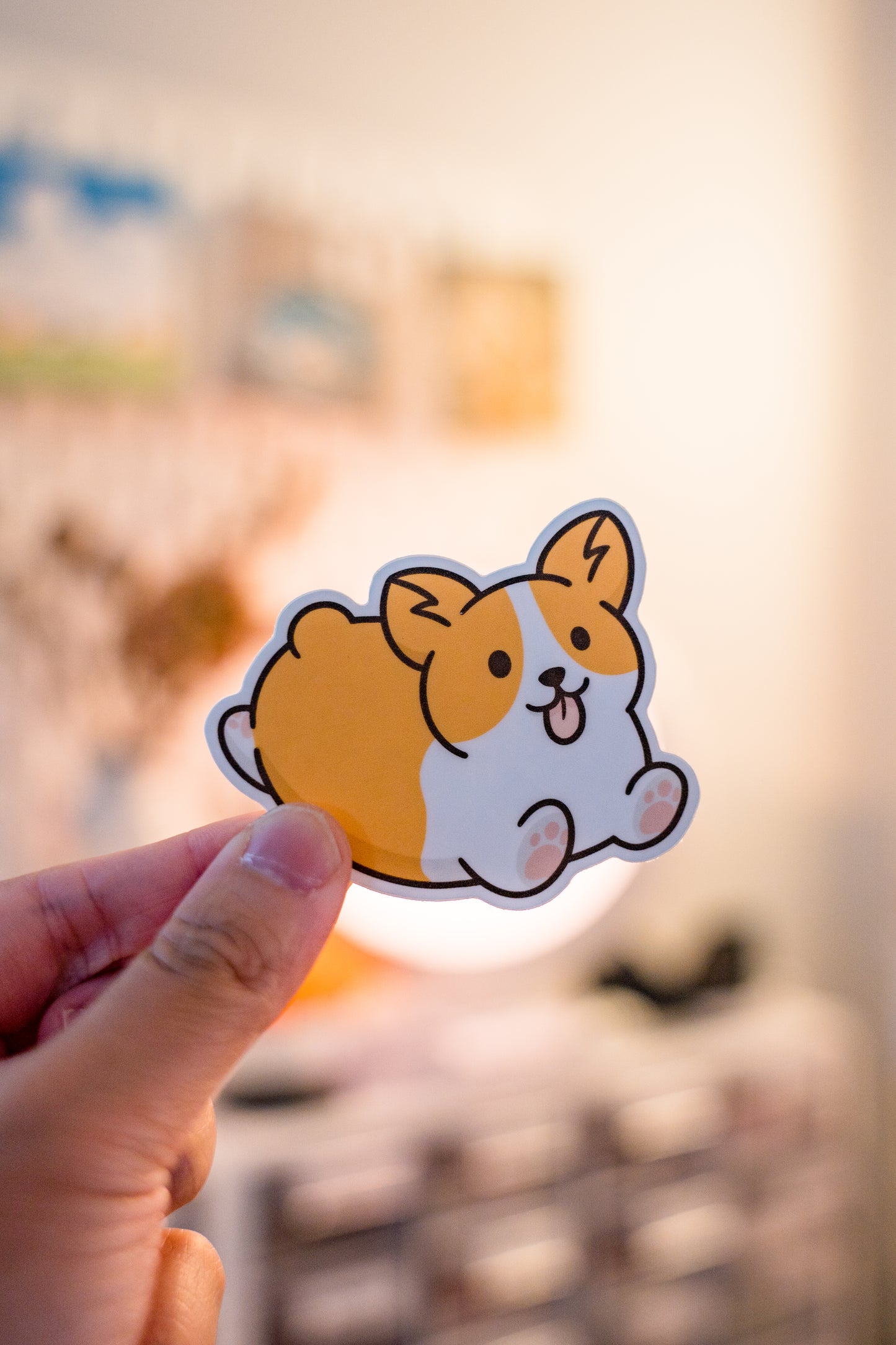 Running Corgi Vinyl Sticker