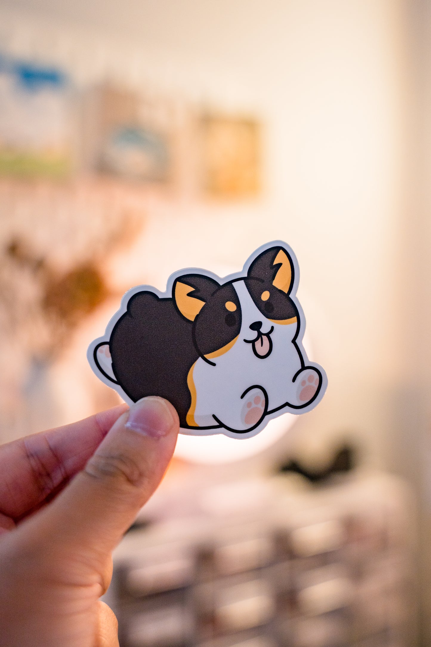 Running Corgi Vinyl Sticker