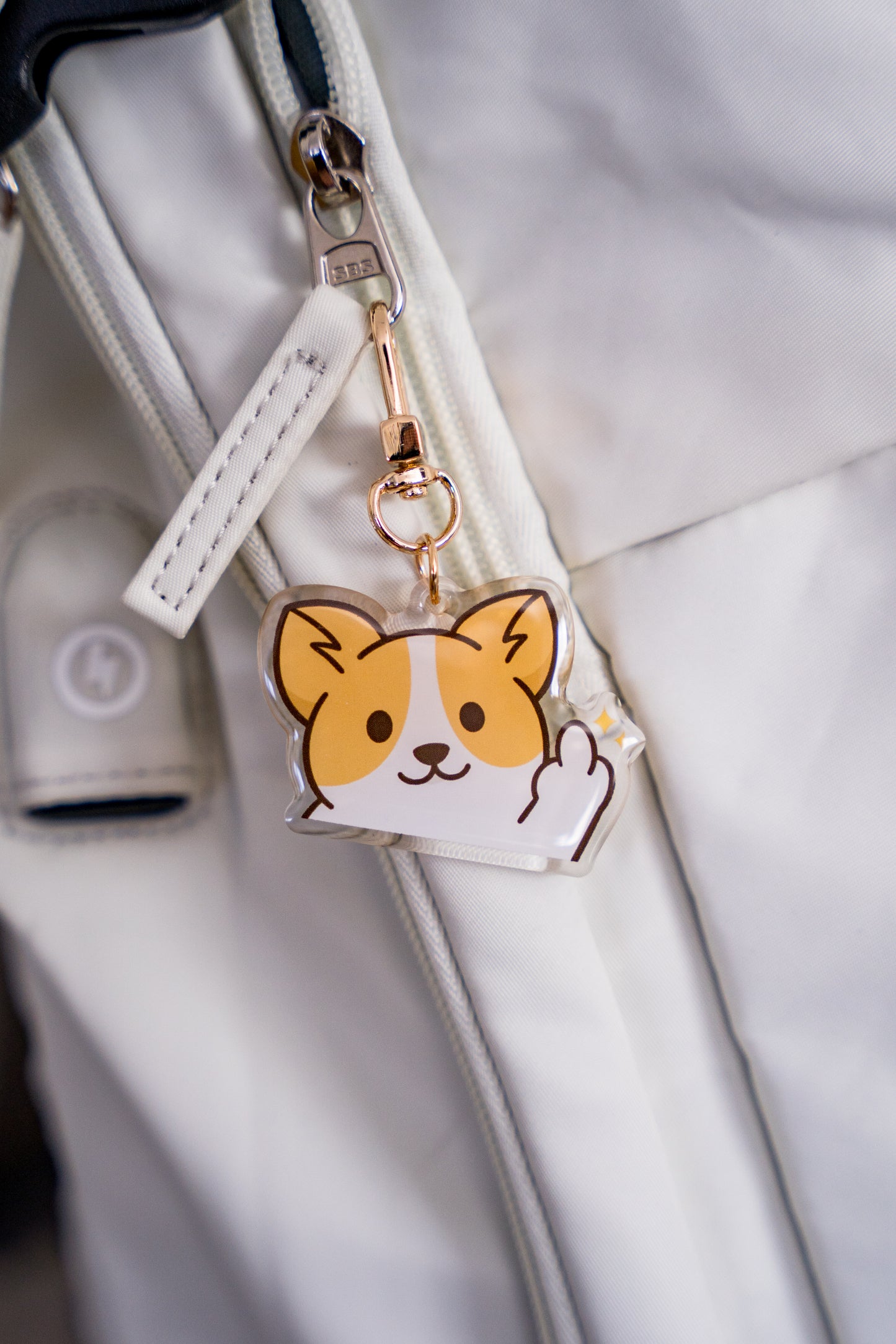 Furk You Middle Finger Corgi Acrylic Keychain