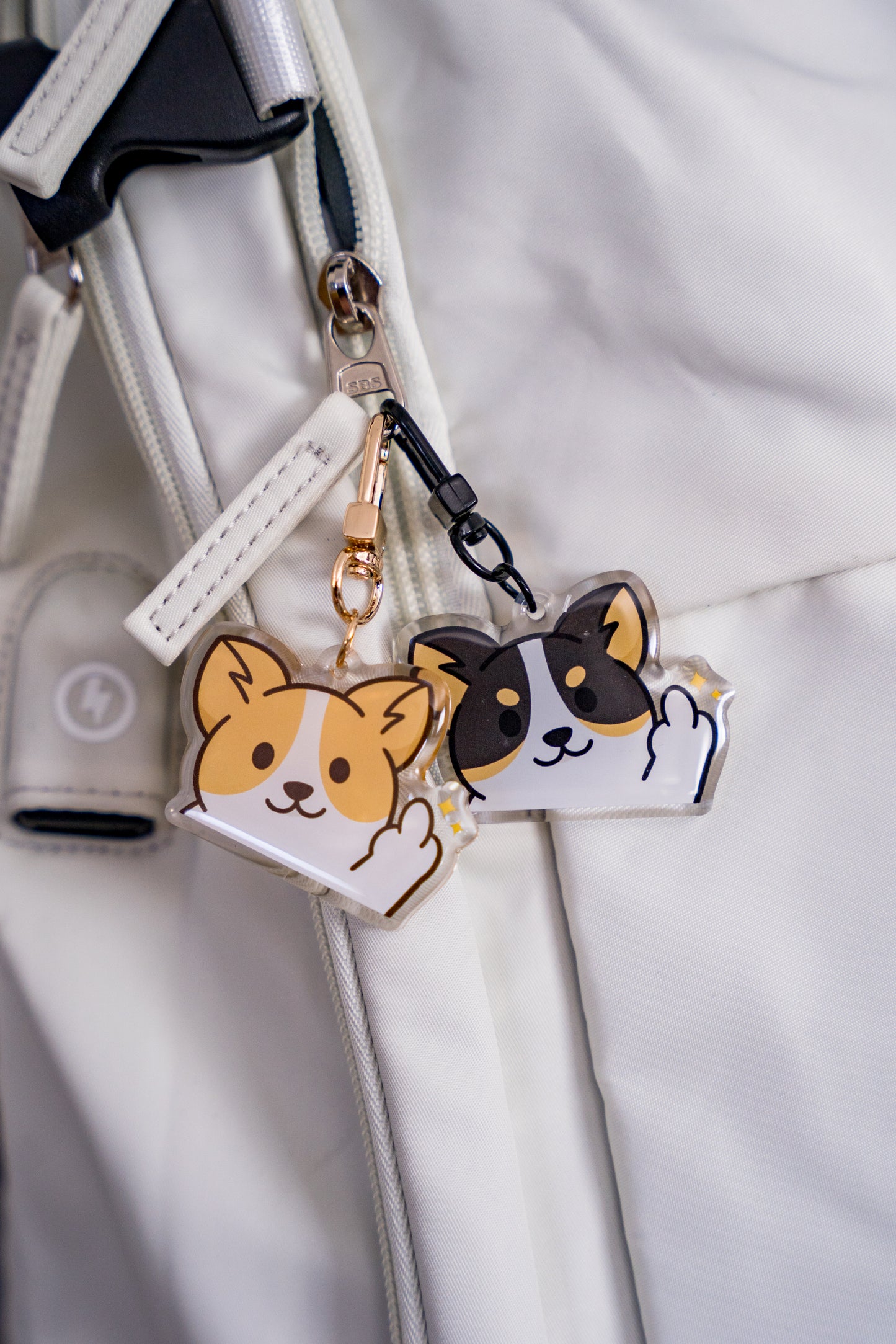 Furk You Middle Finger Corgi Acrylic Keychain