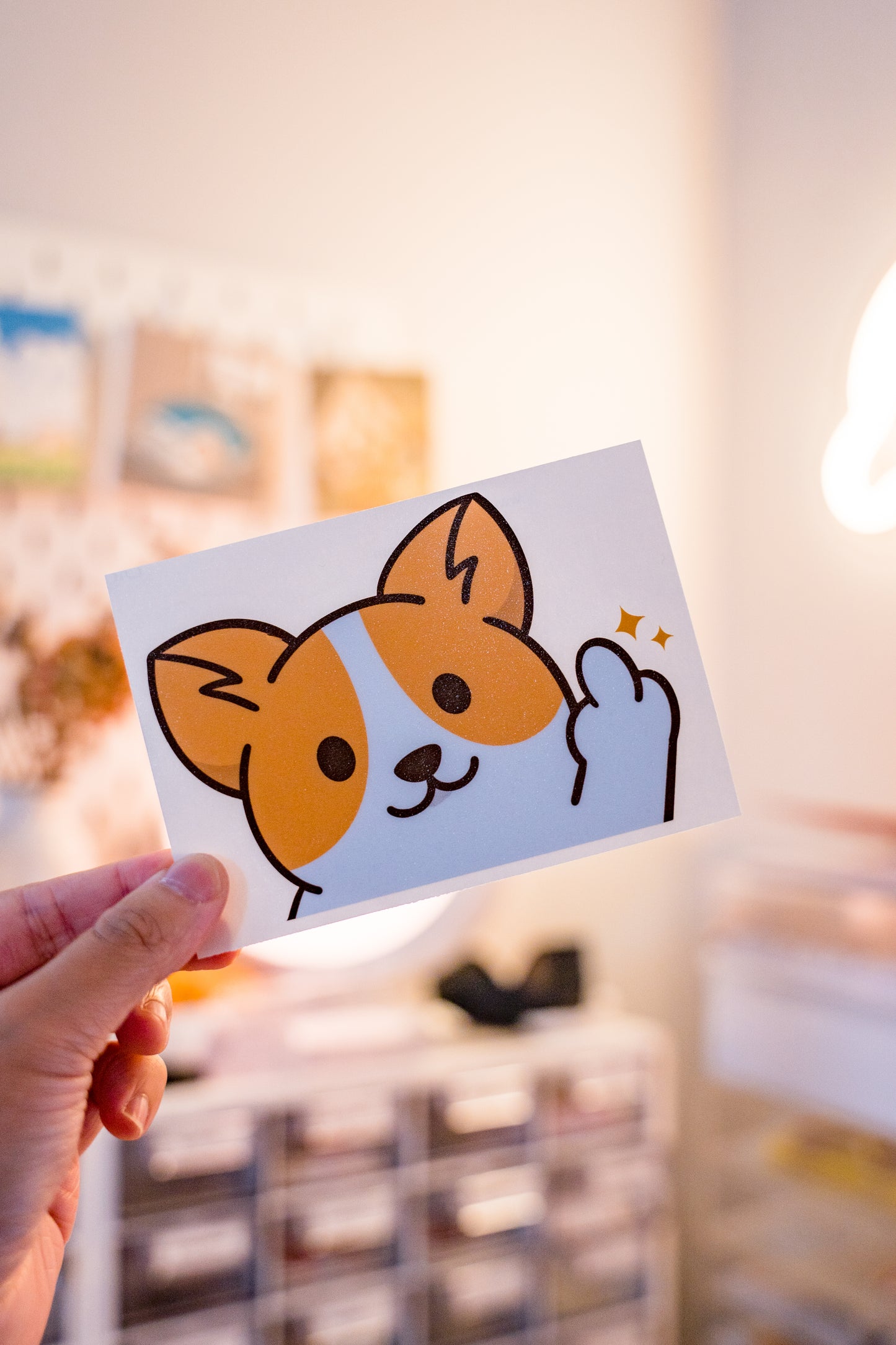 Furk You Middle Finger Corgi Peeker Decal Sticker