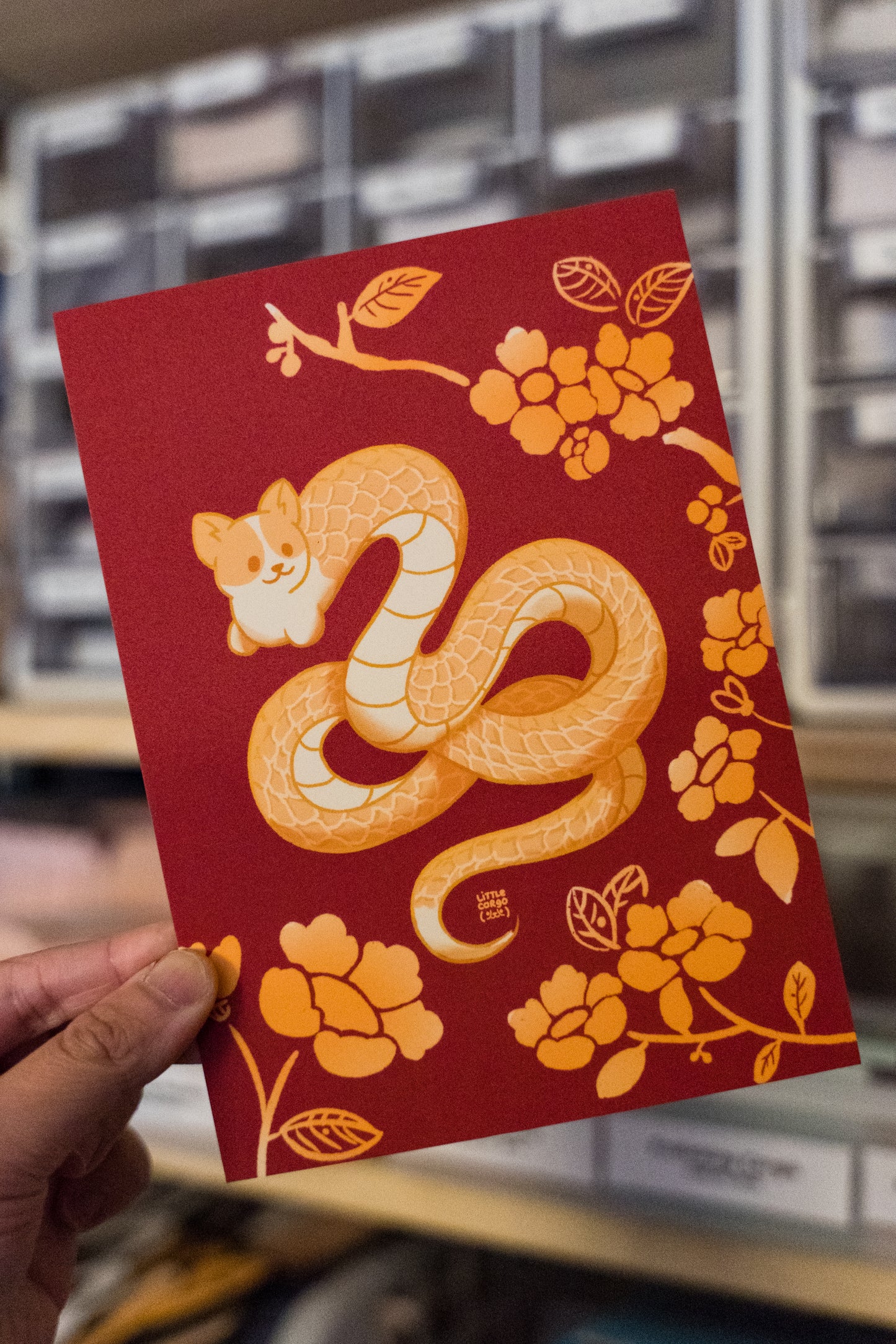 Year of the Really Long Corgi (Snake) Print