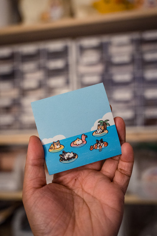 Corgi Beach Day Sticky Notes