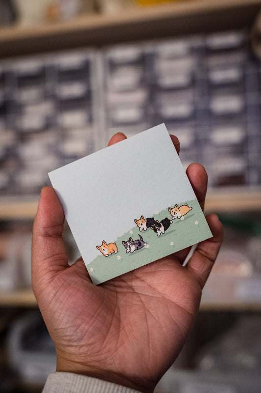 Corgis Frolicking Sticky Notes