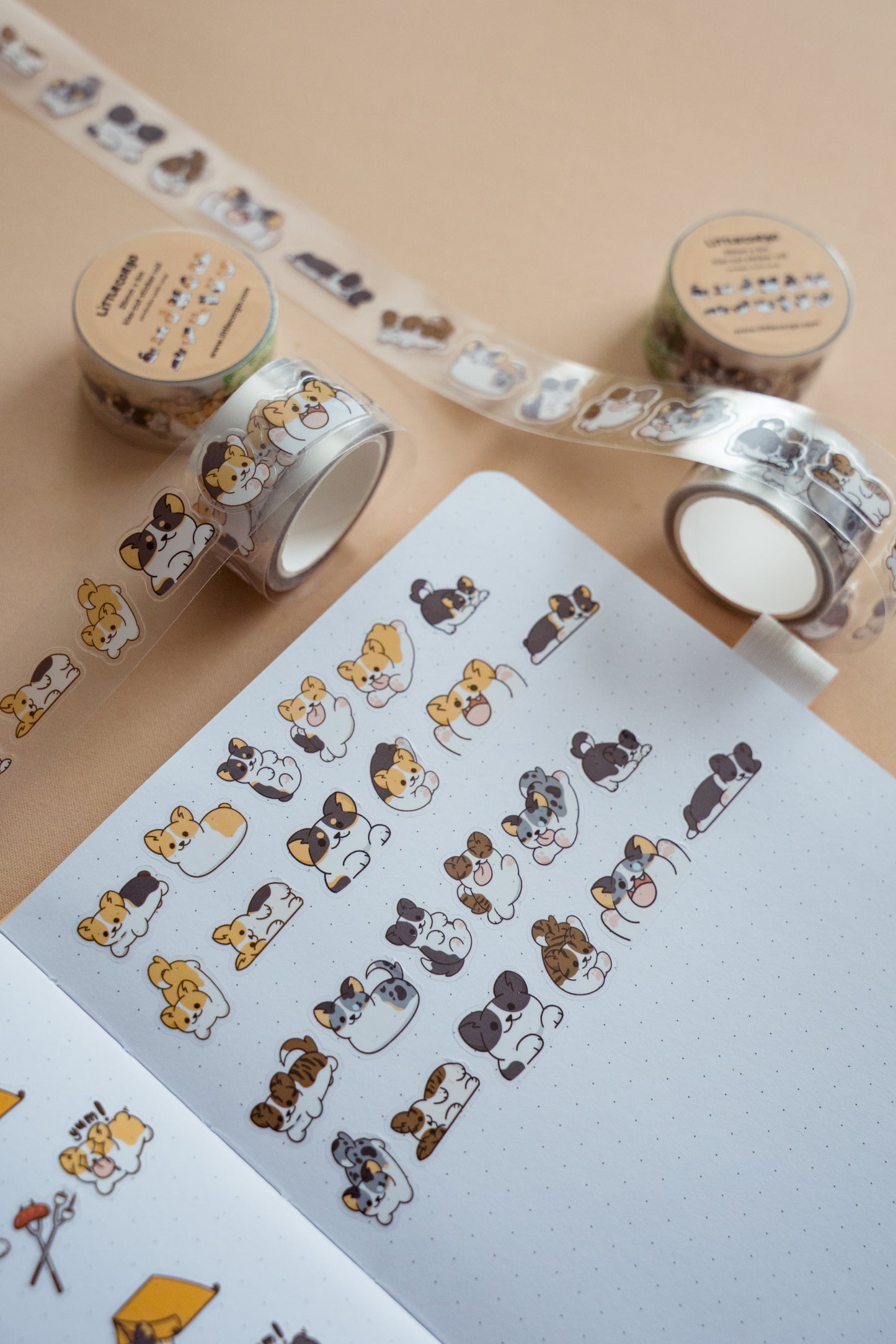 Pembroke/Cardigan Welsh Corgis Transparent Sticker Roll