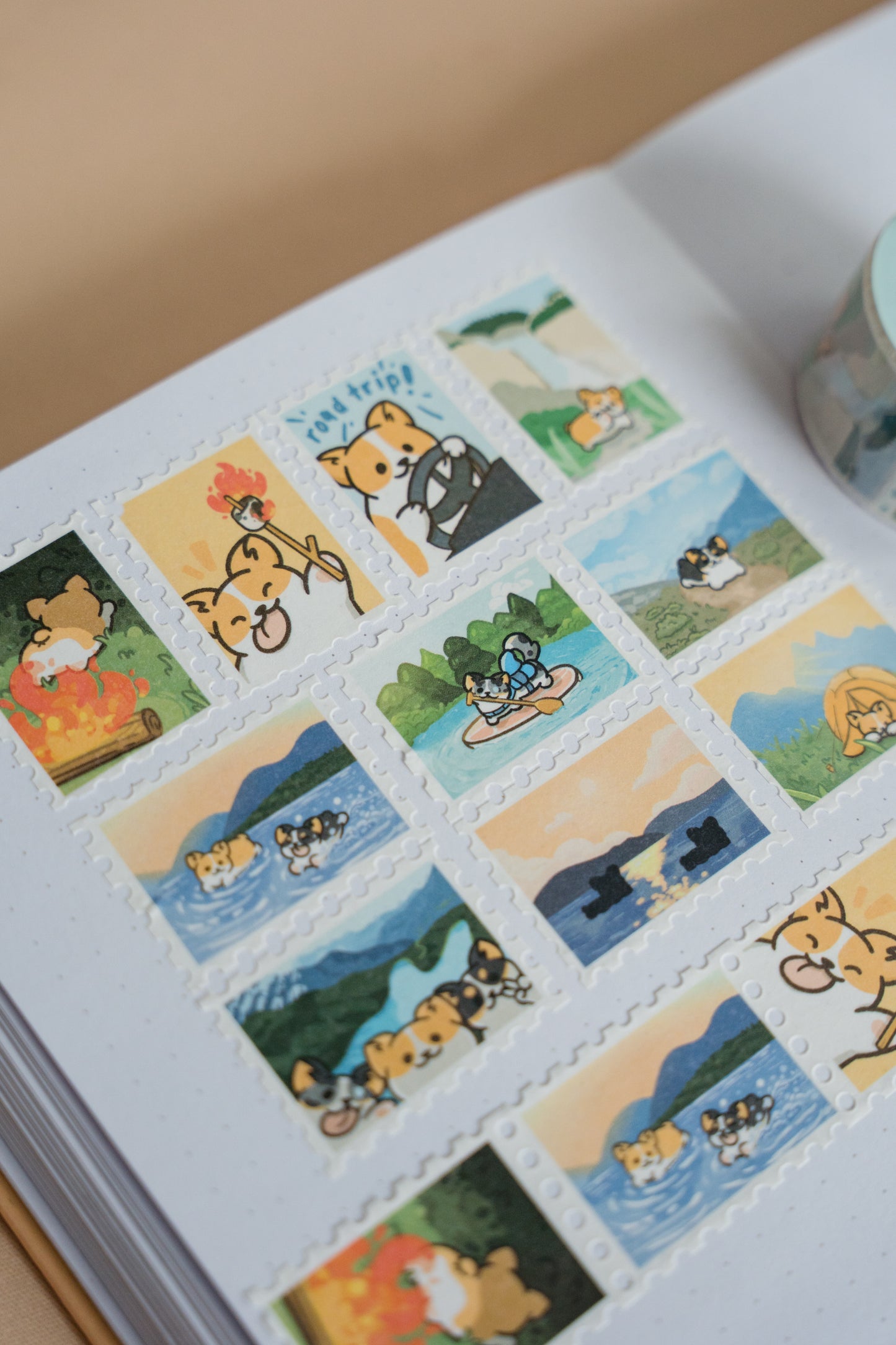 Adventure Corgis Stamp Washi Tape