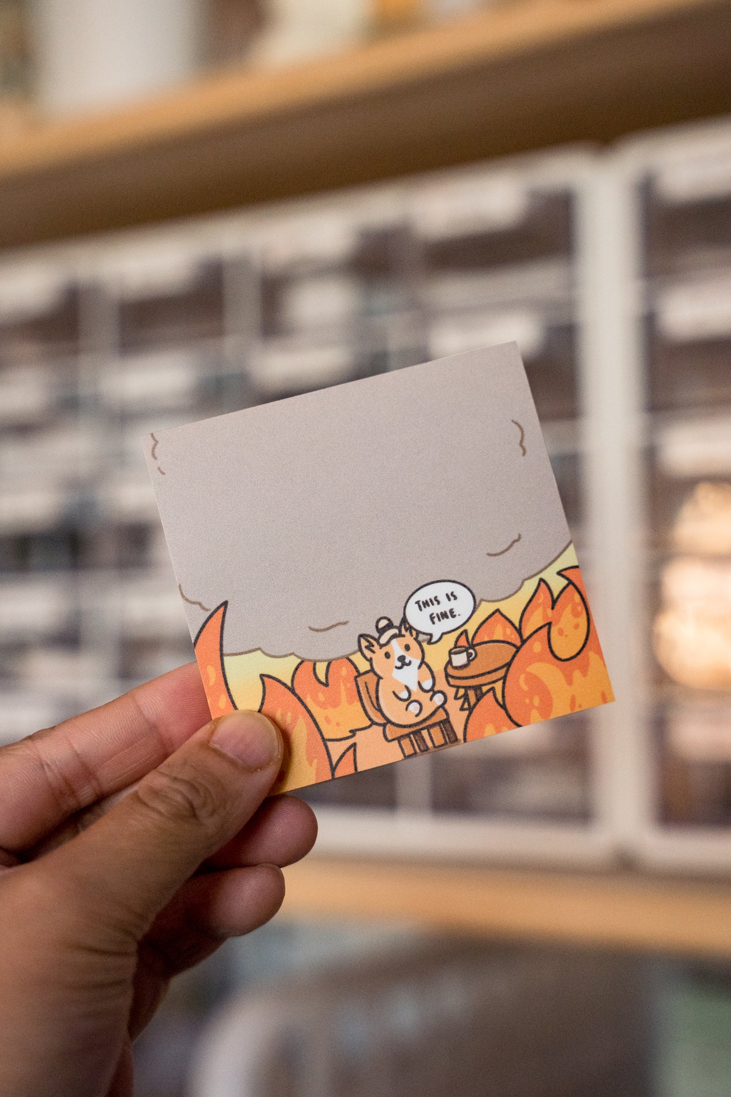 This Is Fine Corgi Sticky Notes