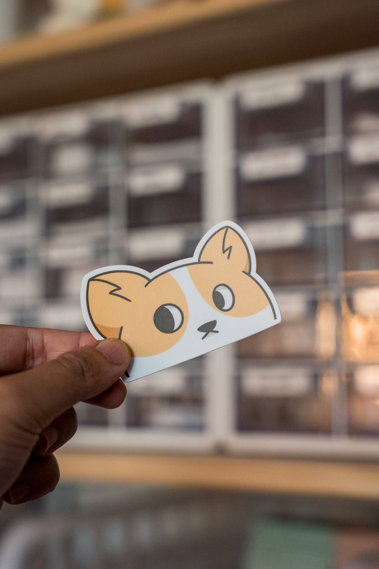Side Eye Corgi Vinyl Sticker